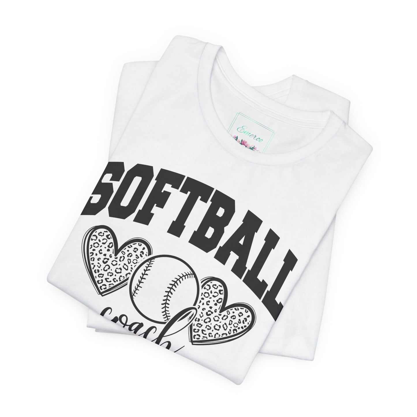 Softball Coach Hearts T Shirt (Light)