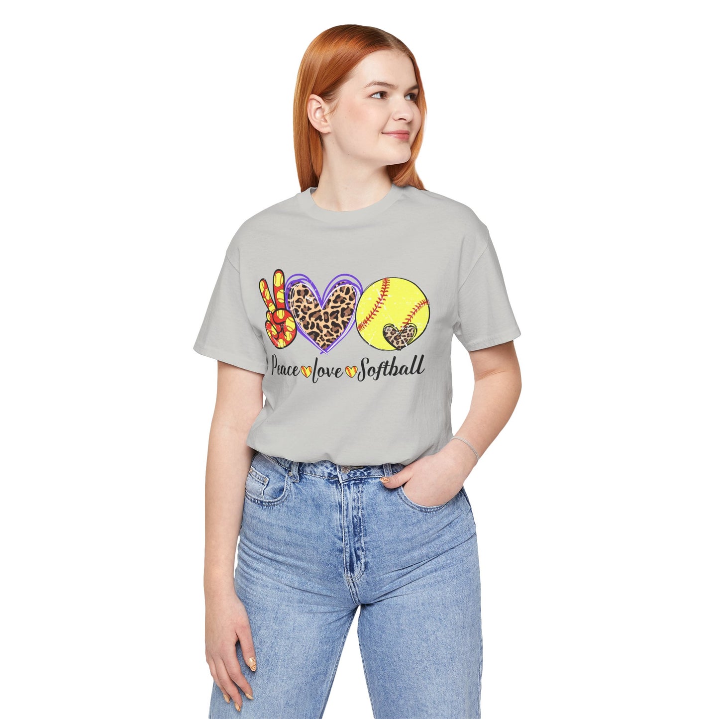 Peace Love Softball T Shirt (Light)