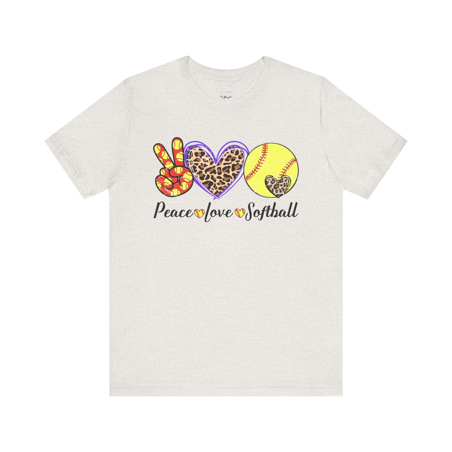 Peace Love Softball T Shirt (Light)