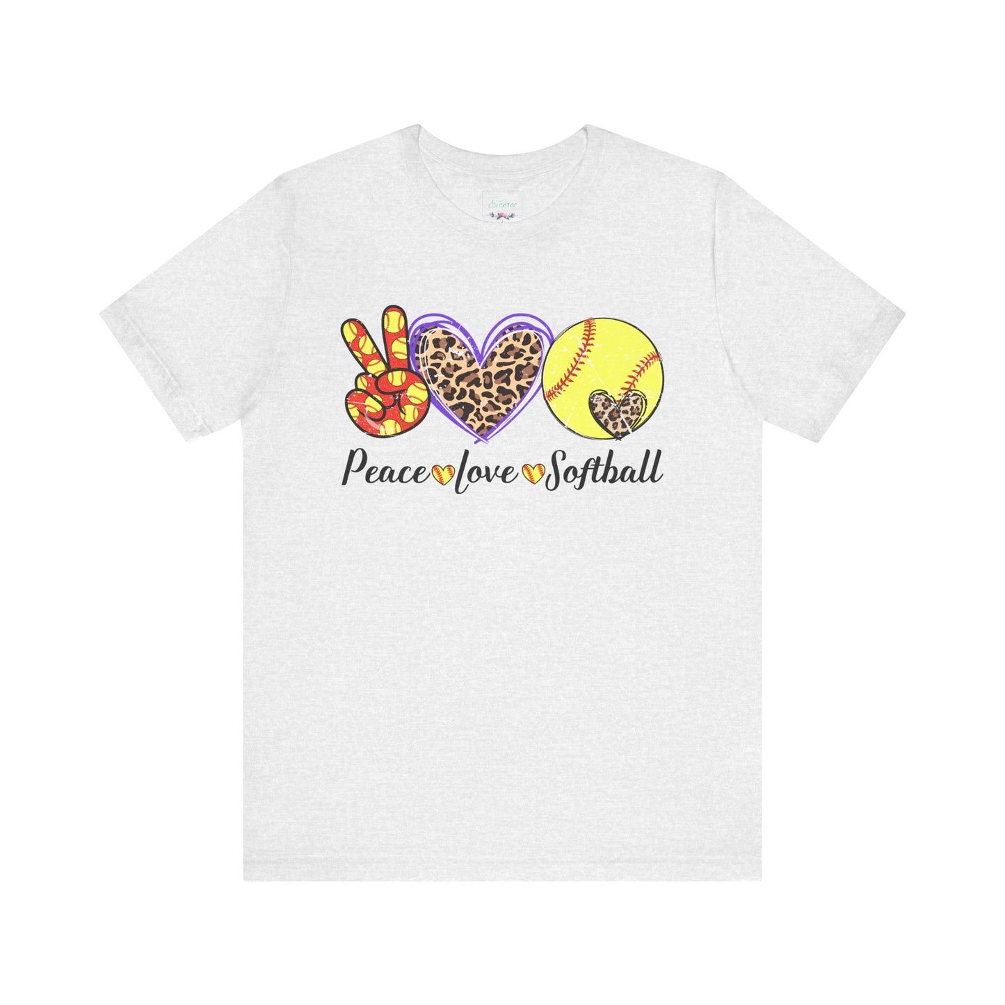 Peace Love Softball T Shirt (Light)