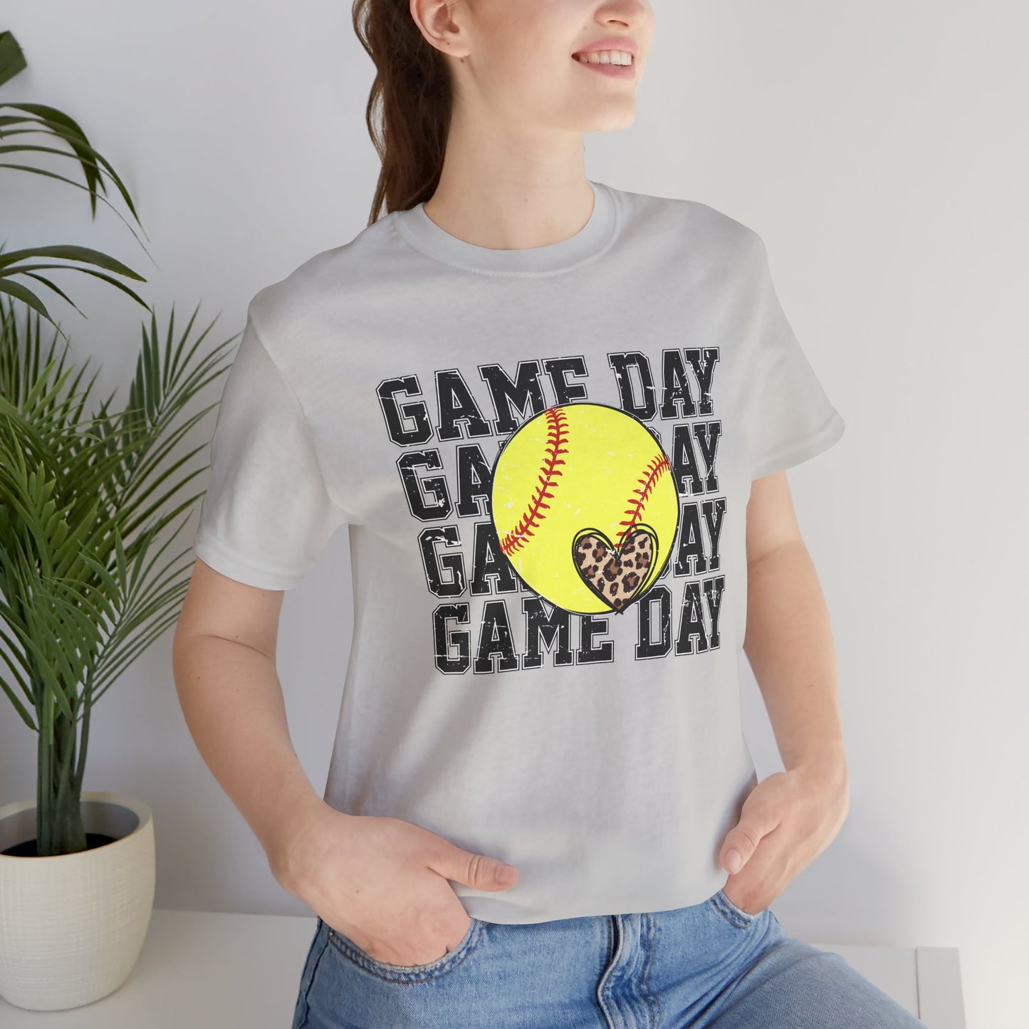 Softball Game Day Heart T Shirt (Light)