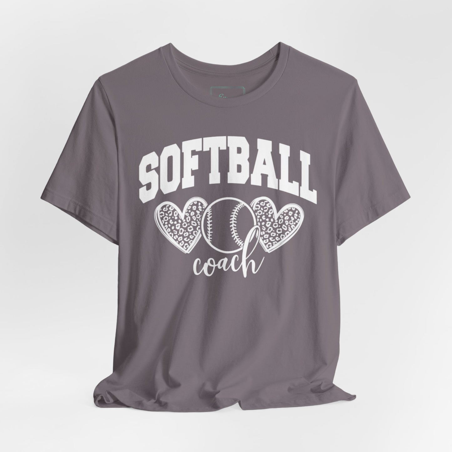 Softball Coach Hearts T Shirt (Dark 1)