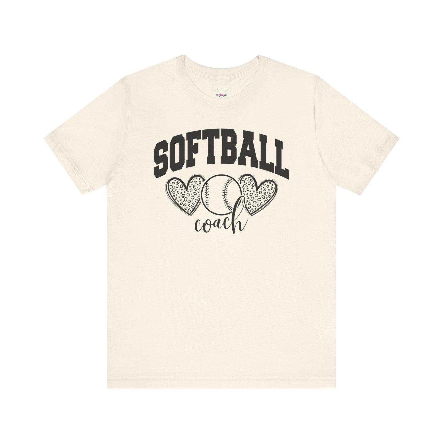 Softball Coach Hearts T Shirt (Light)