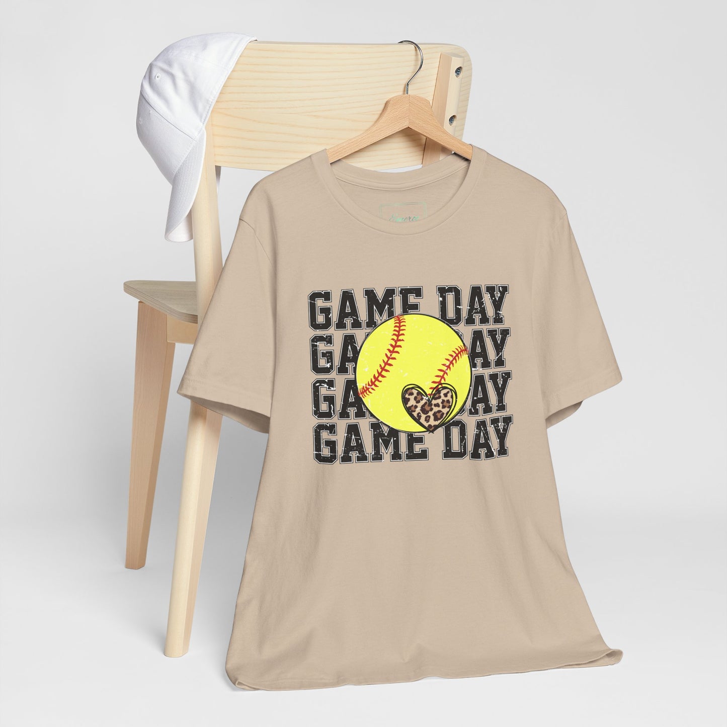 Softball Game Day Heart T Shirt (Light)