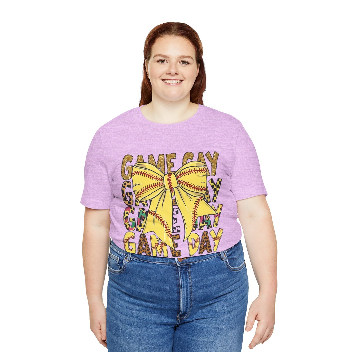 Softball Game Day Coquette Bow T Shirt