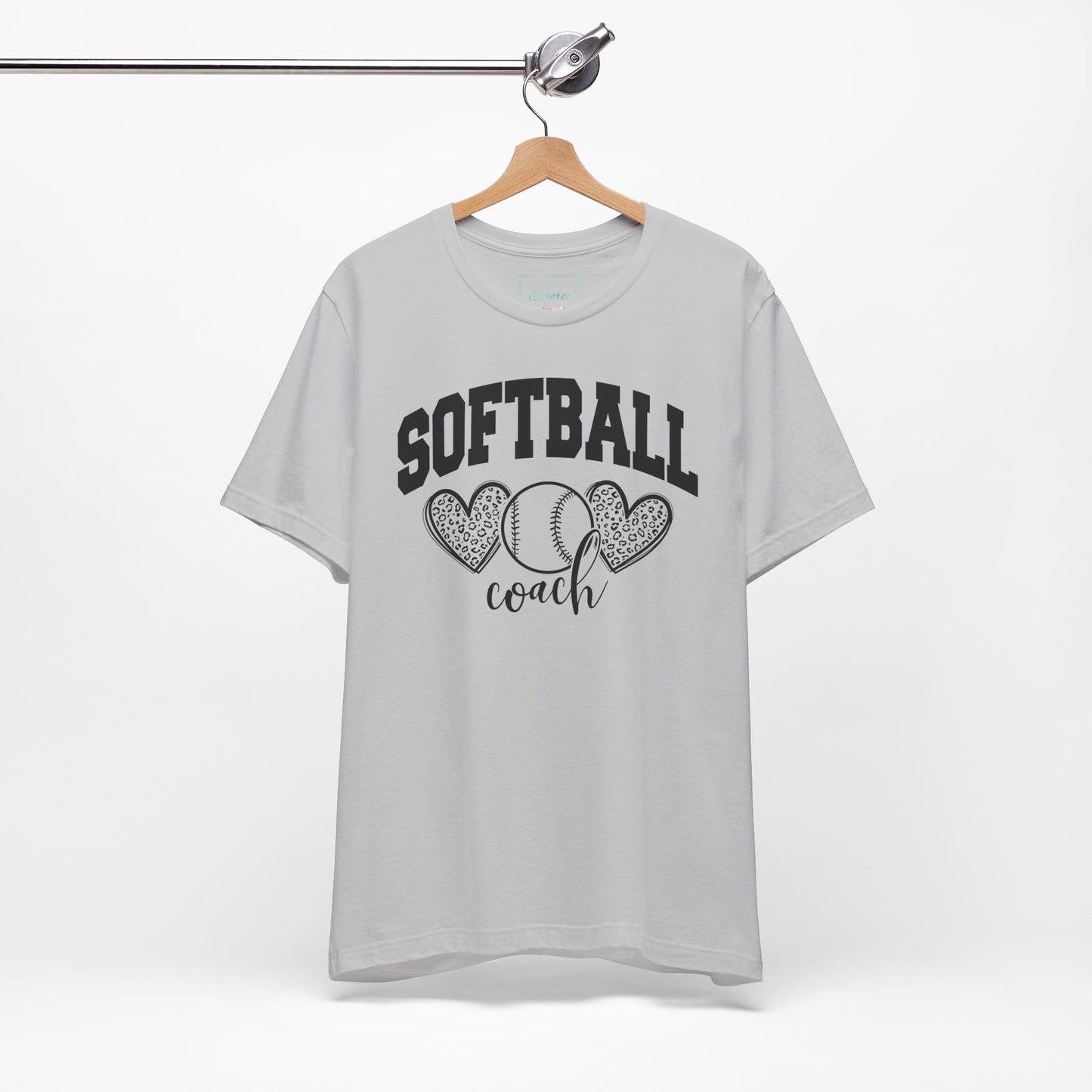 Softball Coach Hearts T Shirt (Light)