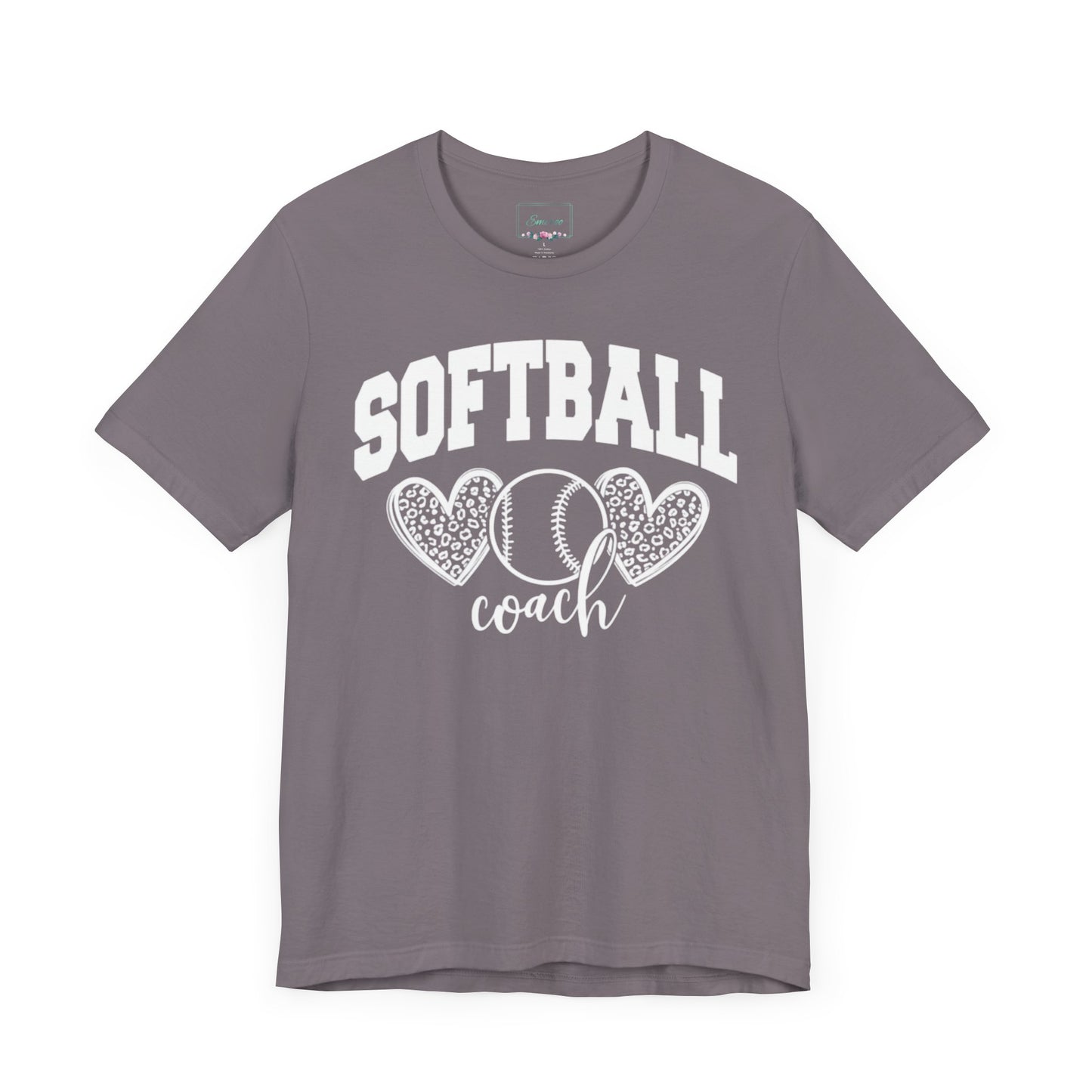 Softball Coach Hearts T Shirt (Dark 1)