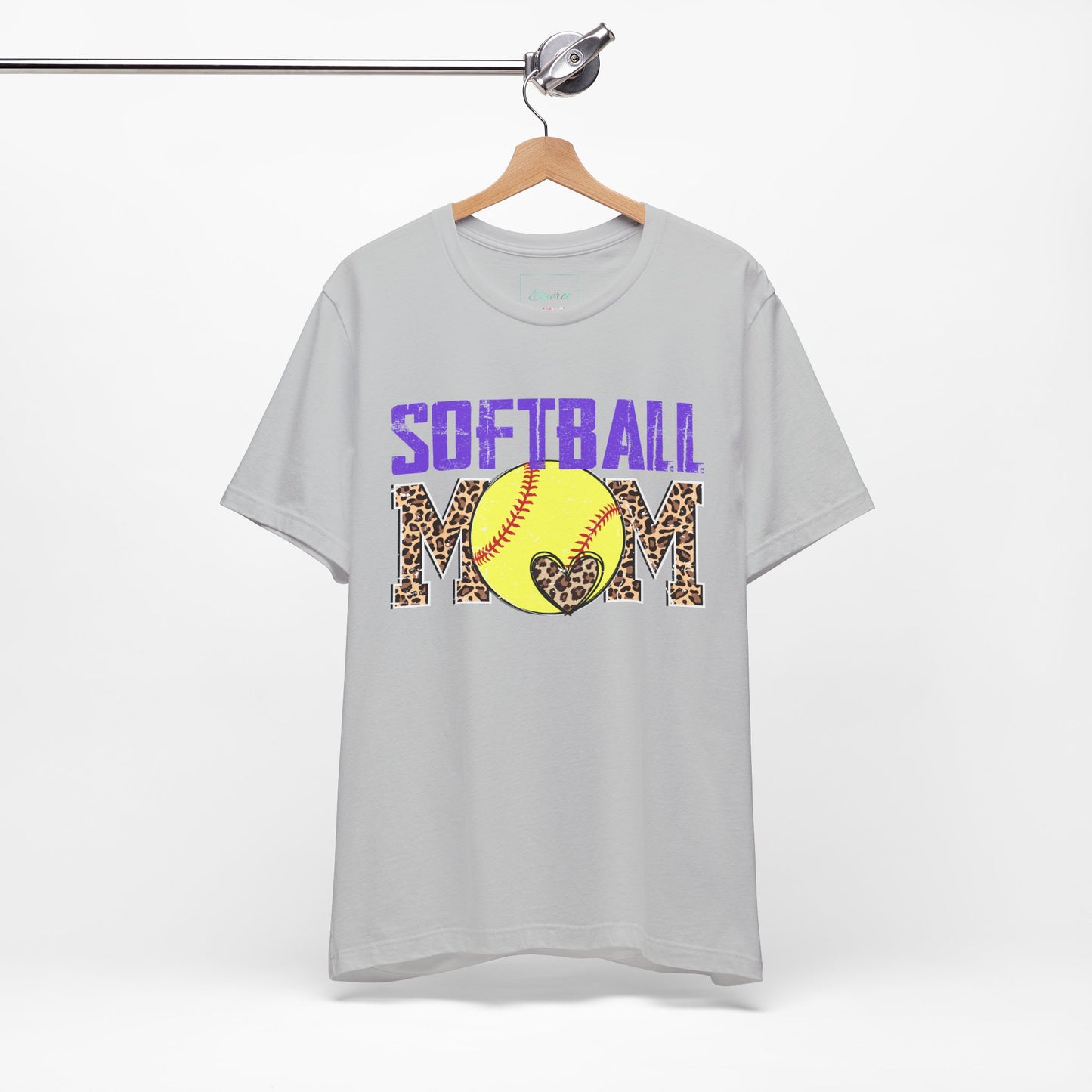 Leopard Softball Mom T Shirt (Light)