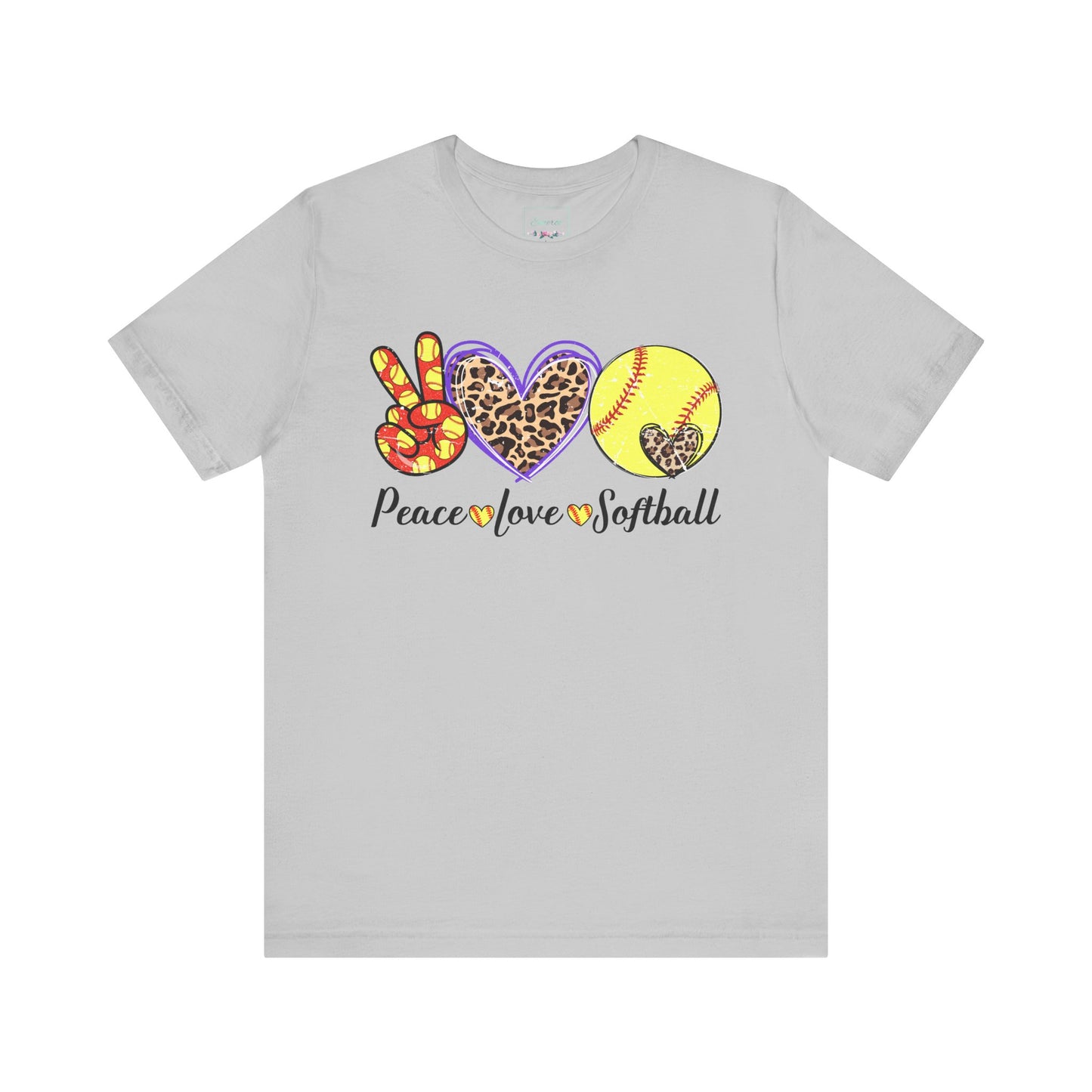 Peace Love Softball T Shirt (Light)
