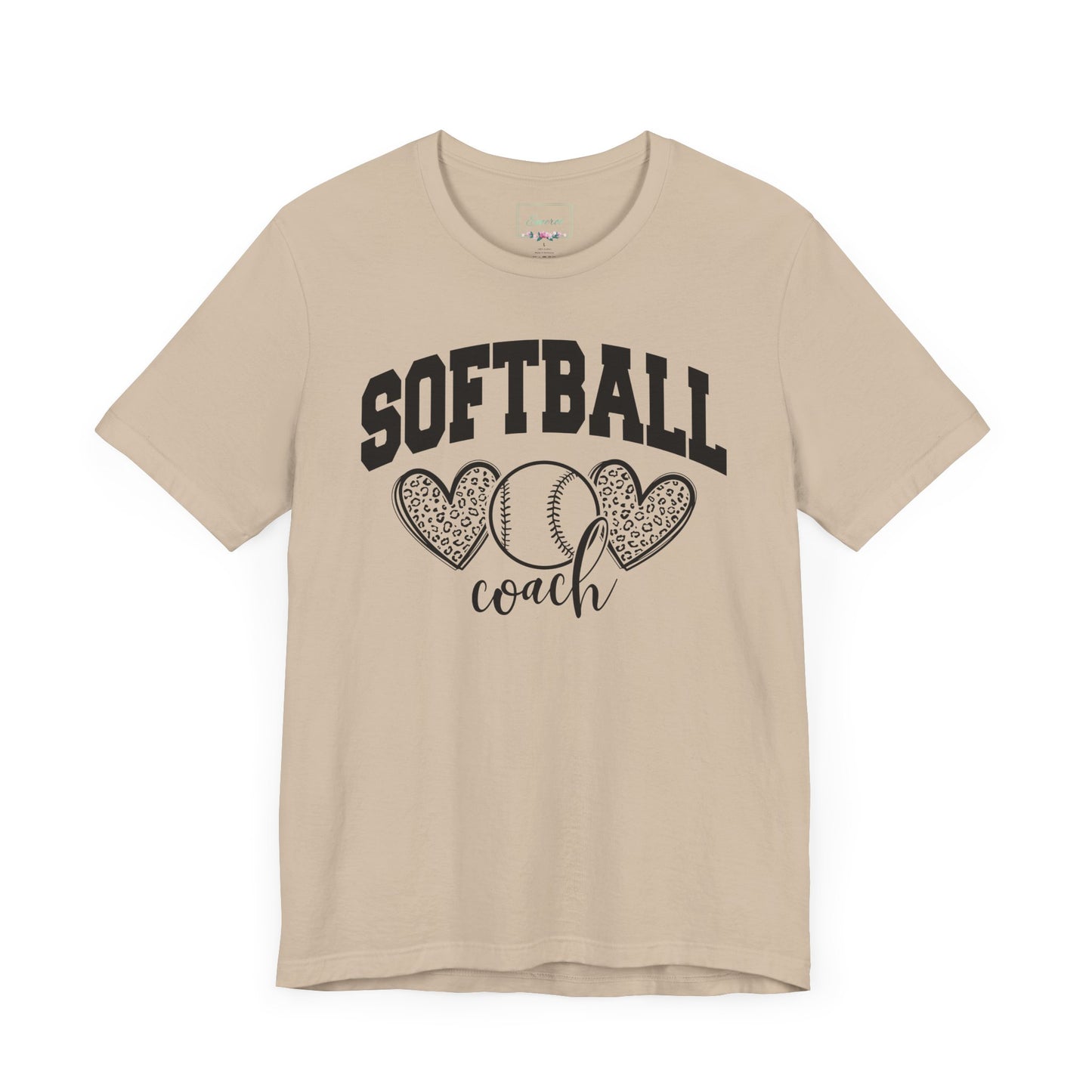 Softball Coach Hearts T Shirt (Light)