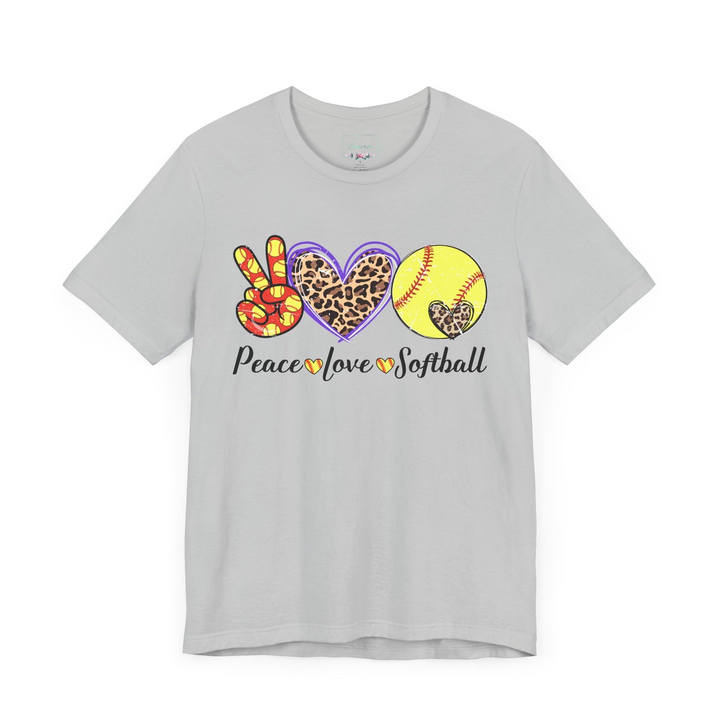 Peace Love Softball T Shirt (Light)