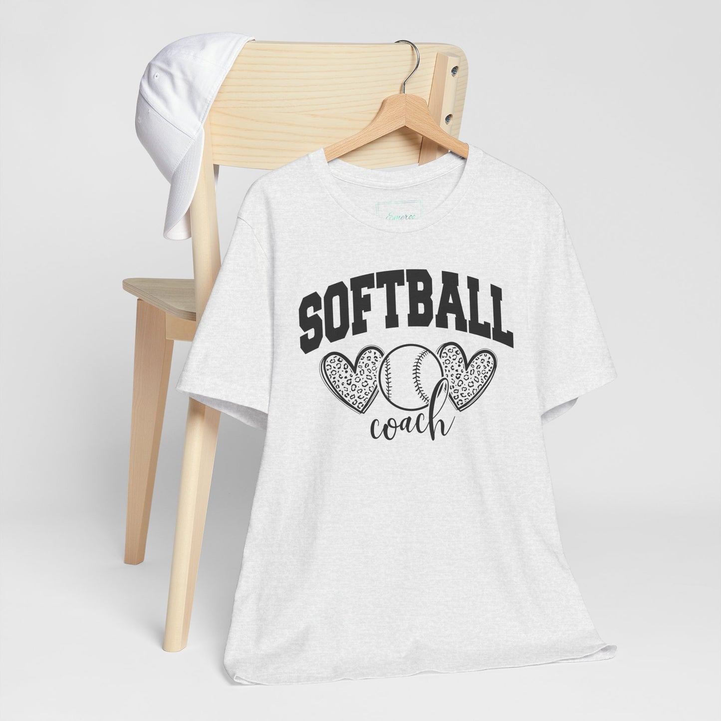 Softball Coach Hearts T Shirt (Light)