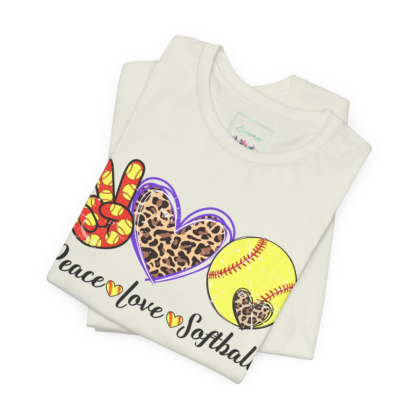 Peace Love Softball T Shirt (Light)
