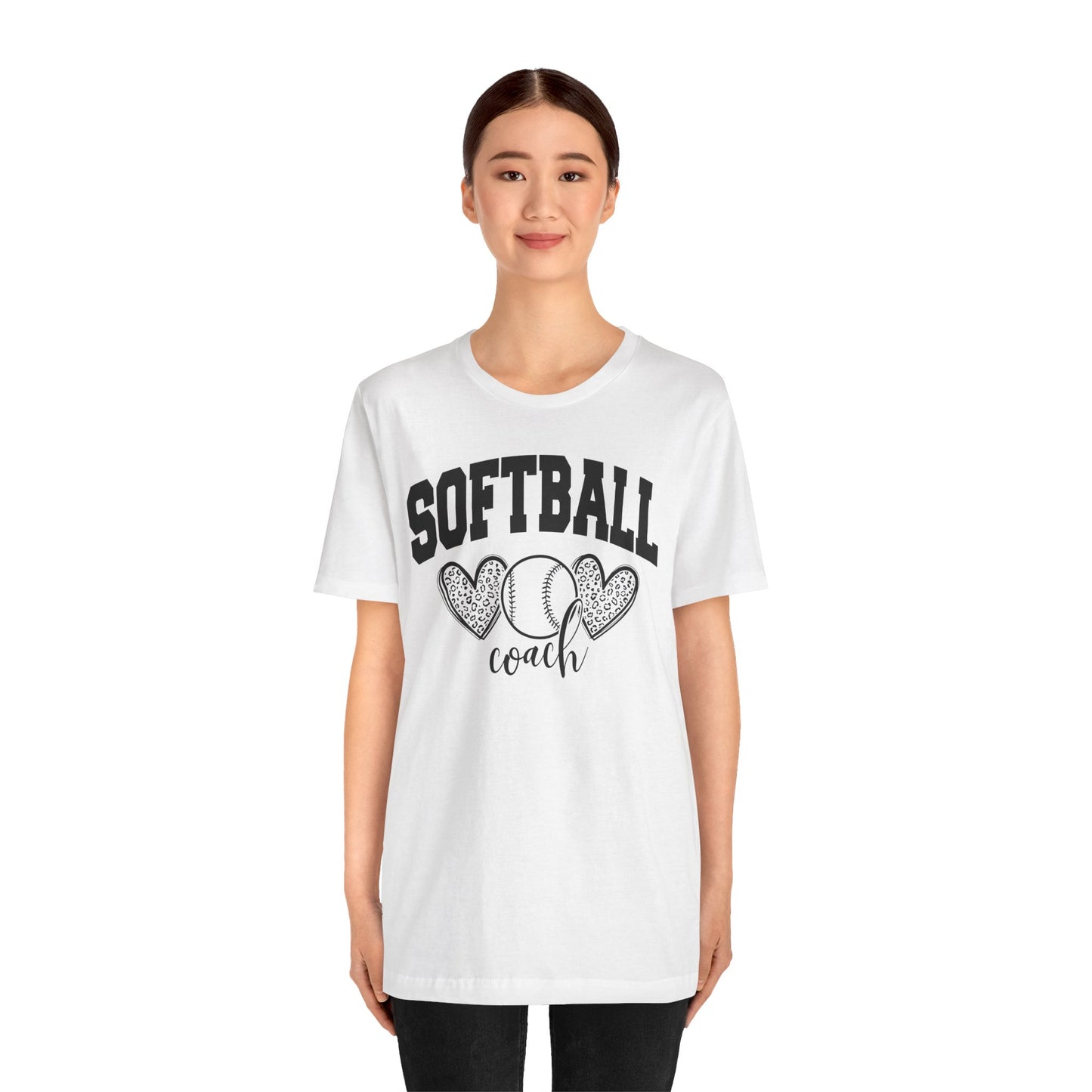 Softball Coach Hearts T Shirt (Light)