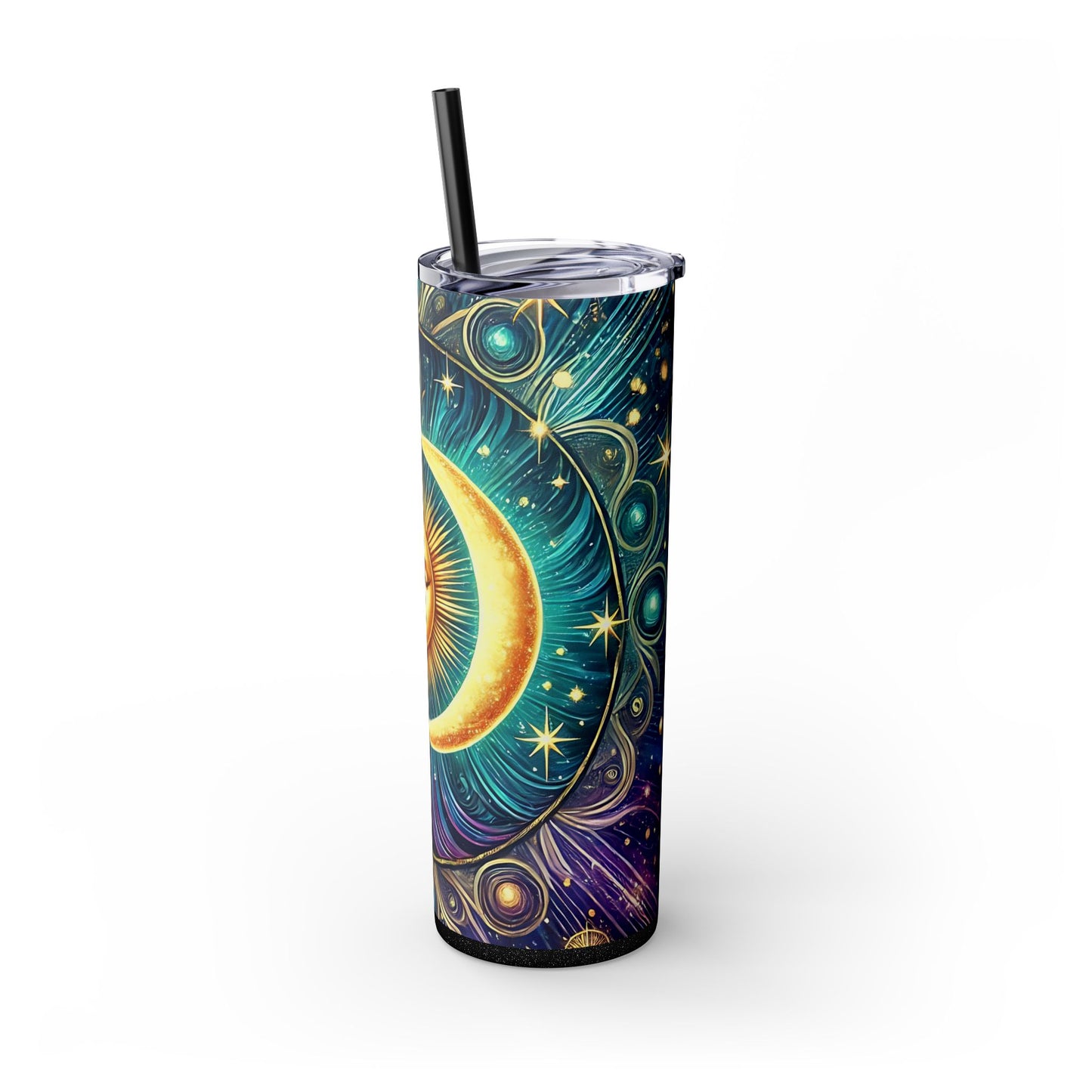 Sun and Moon Skinny Tumbler with Straw, 20oz