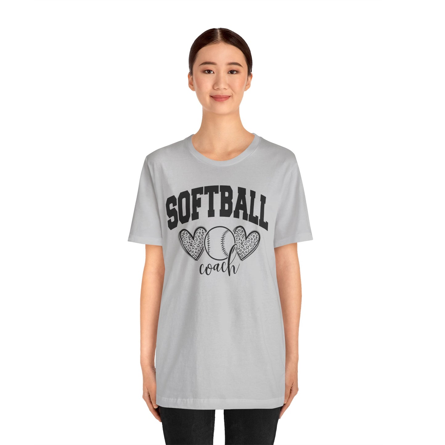Softball Coach Hearts T Shirt (Light)