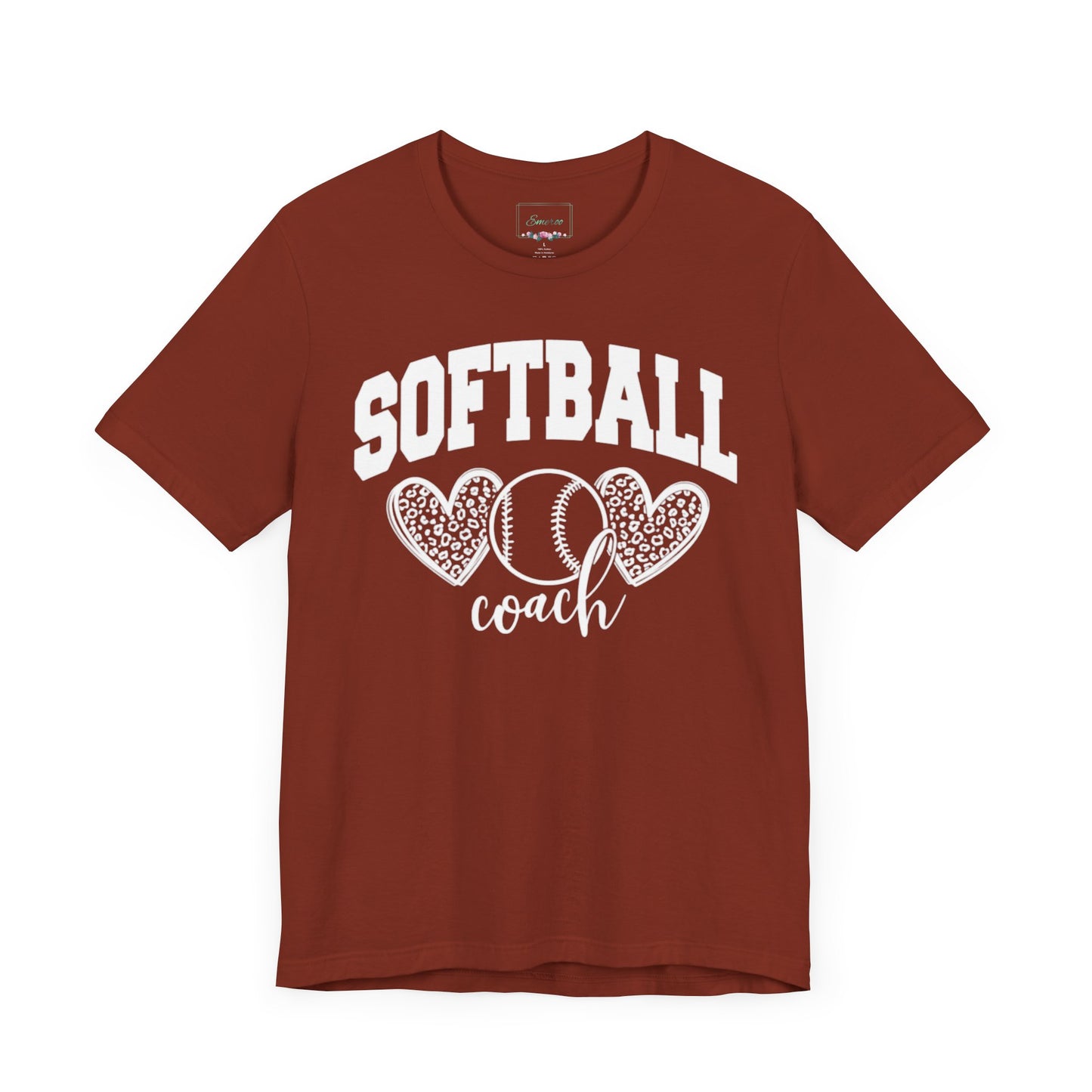 Softball Coach Hearts T Shirt (Dark 1)