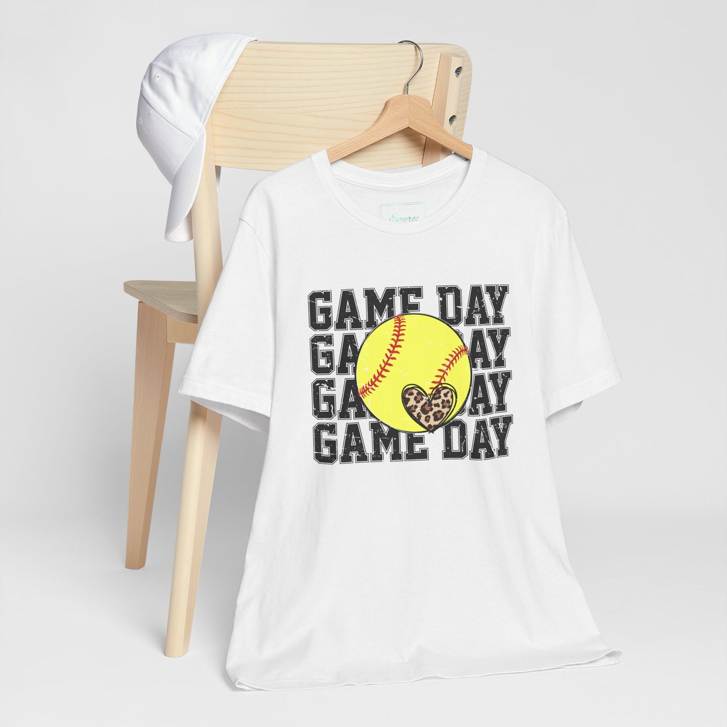 Softball Game Day Heart T Shirt (Light)