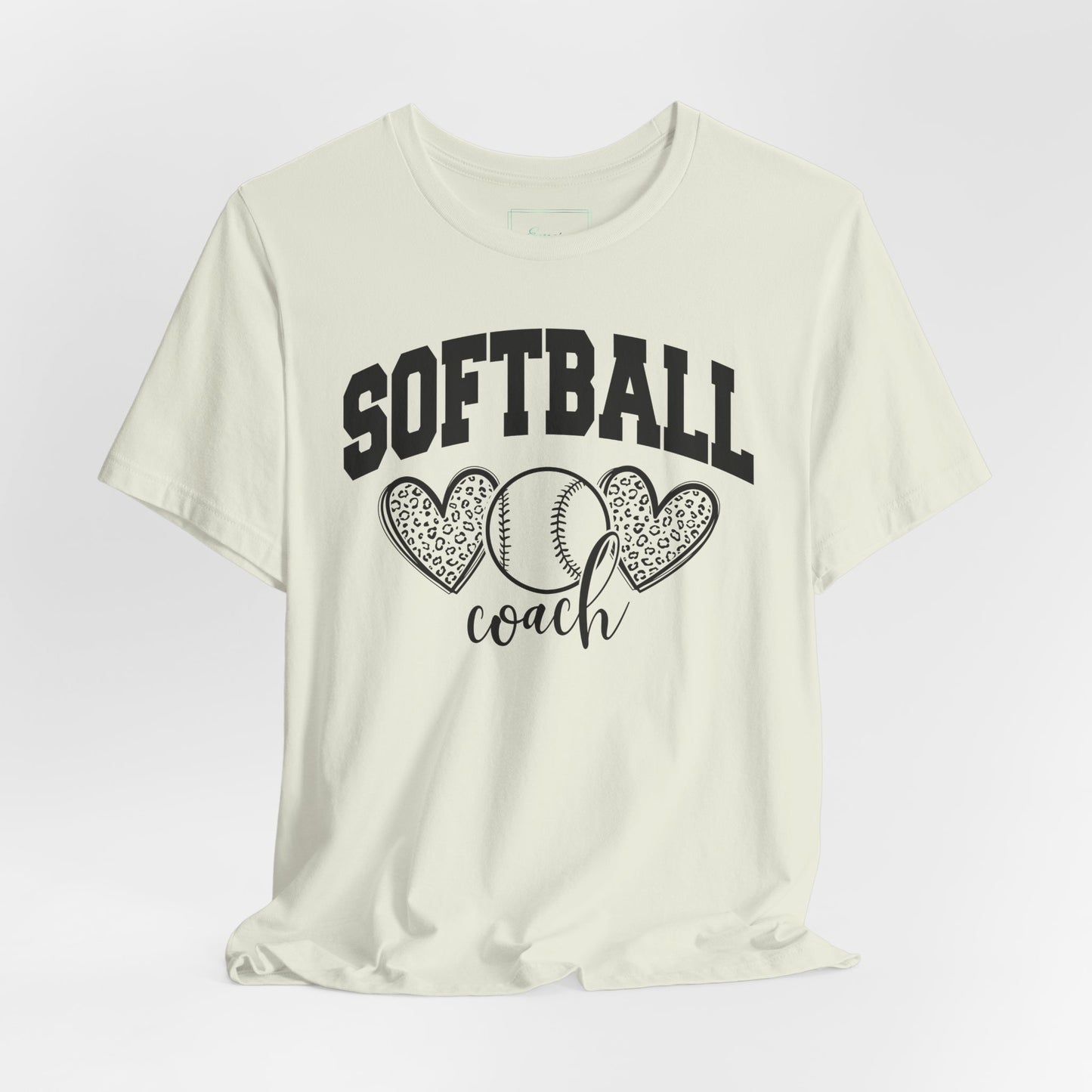 Softball Coach Hearts T Shirt (Light)
