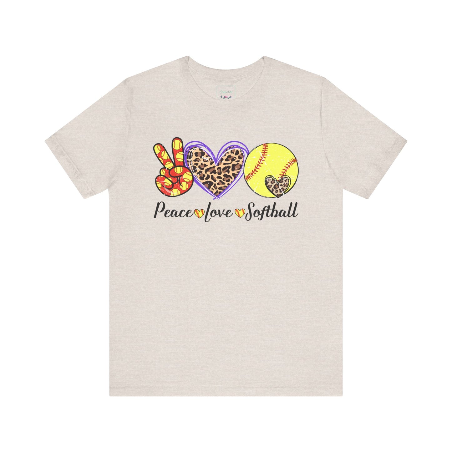 Peace Love Softball T Shirt (Light)