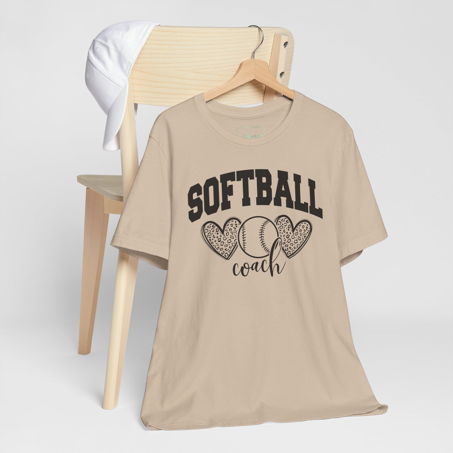 Softball Coach Hearts T Shirt (Light)