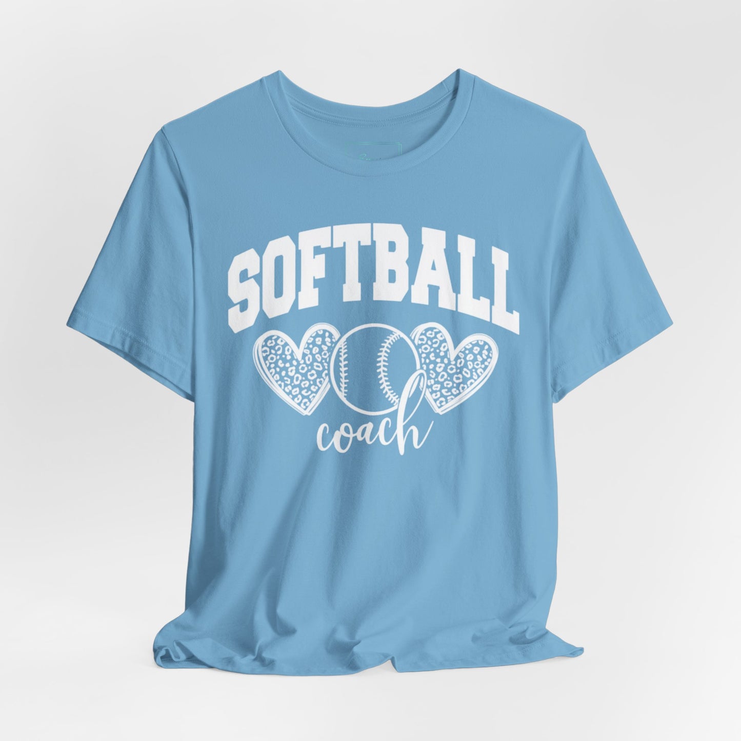 Softball Coach Hearts T Shirt (Light 2)
