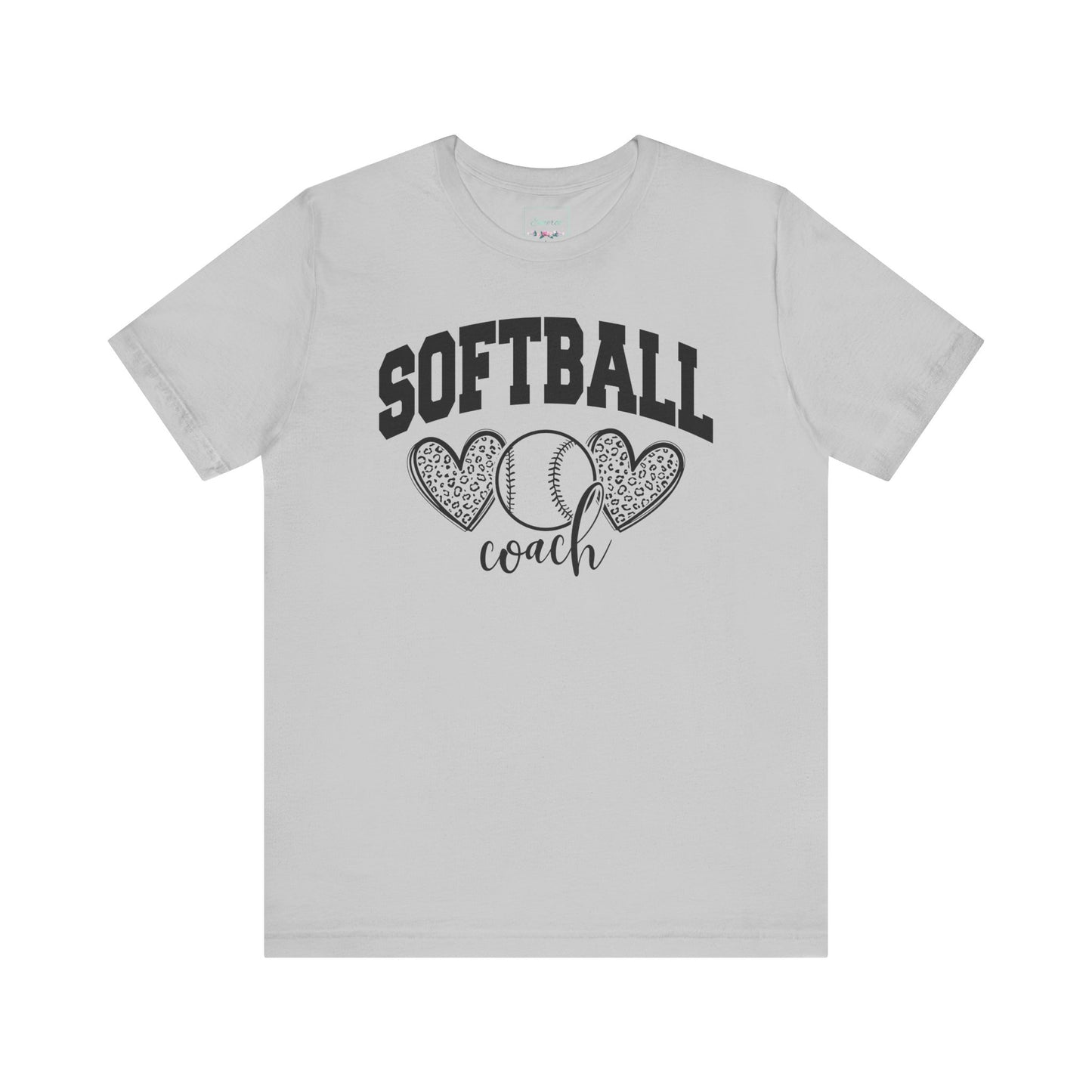 Softball Coach Hearts T Shirt (Light)