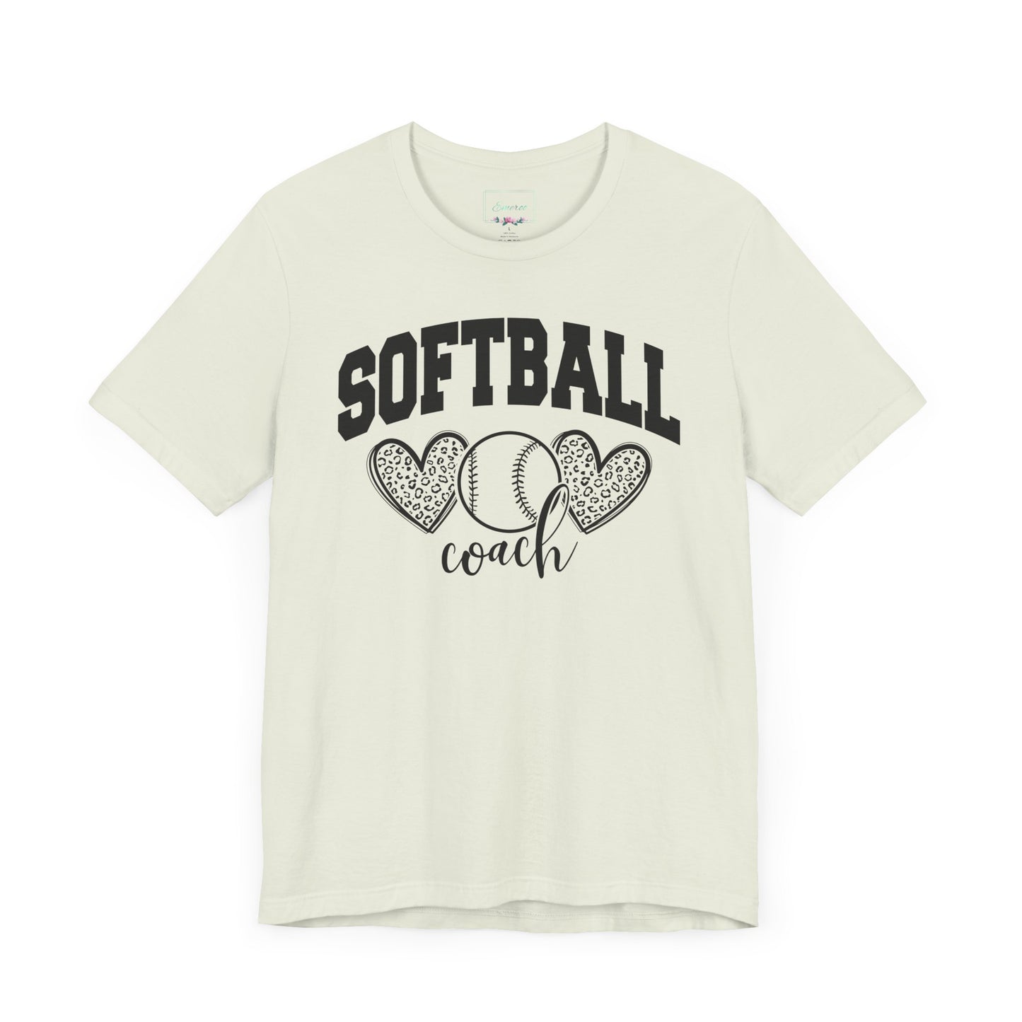 Softball Coach Hearts T Shirt (Light)