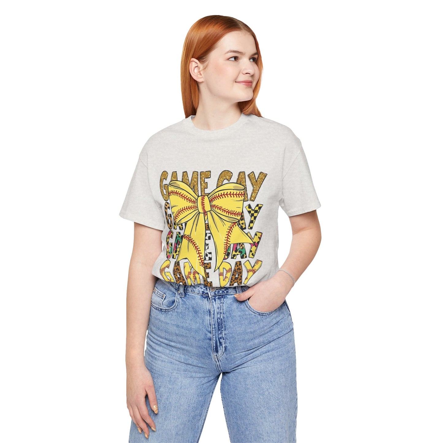 Softball Game Day Coquette Bow T Shirt