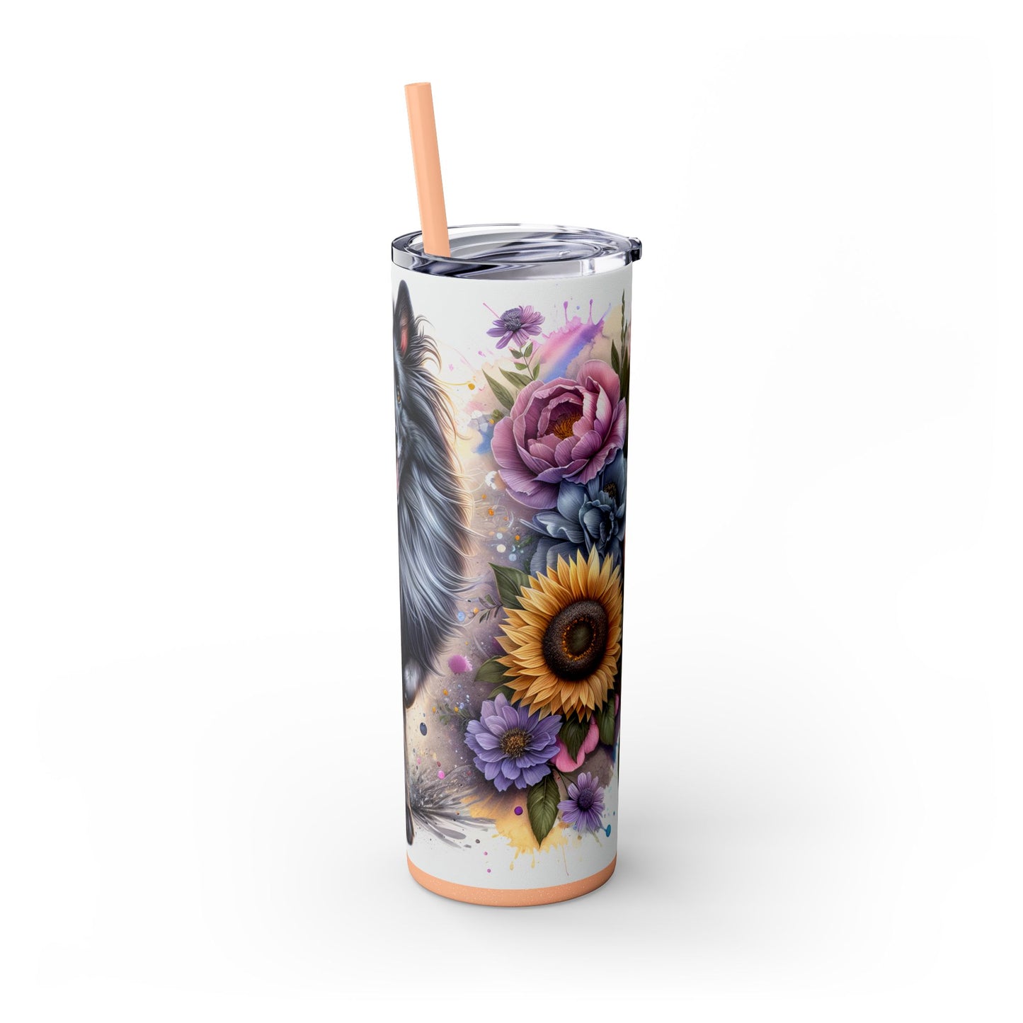 Belgian Tervuren Skinny Tumbler with Straw, 20oz