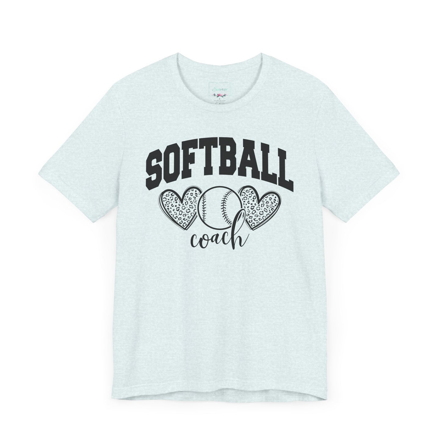 Softball Coach Hearts T Shirt (Light)