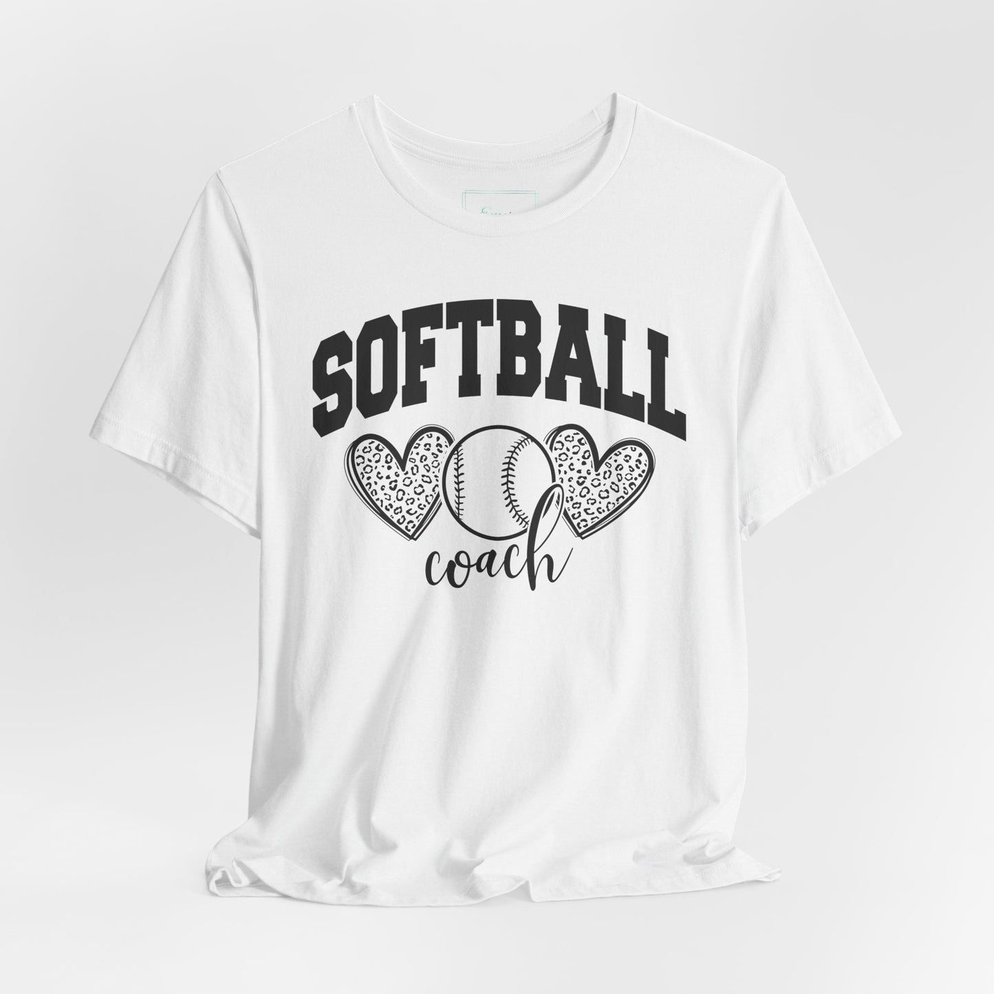 Softball Coach Hearts T Shirt (Light)