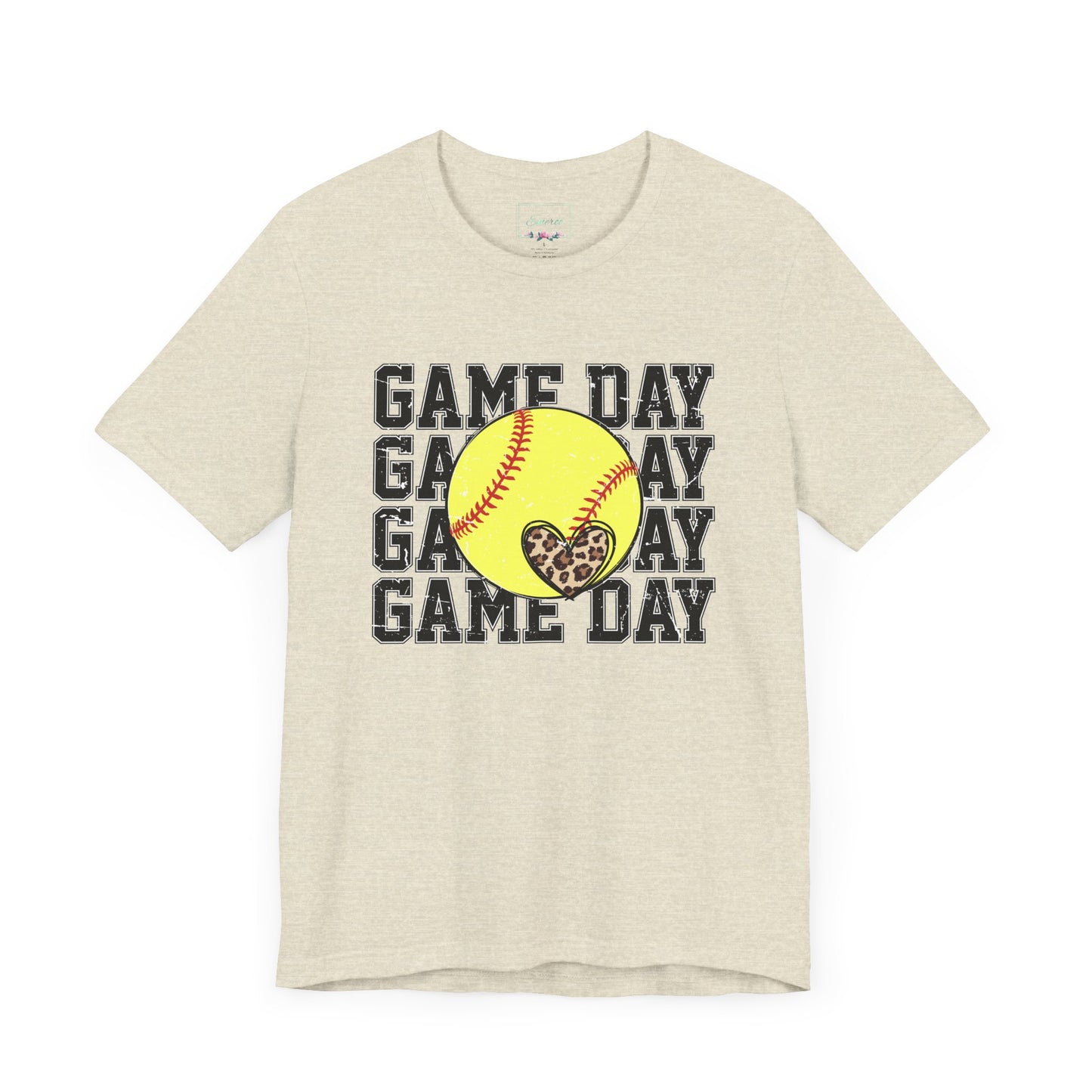 Softball Game Day Heart T Shirt (Light)