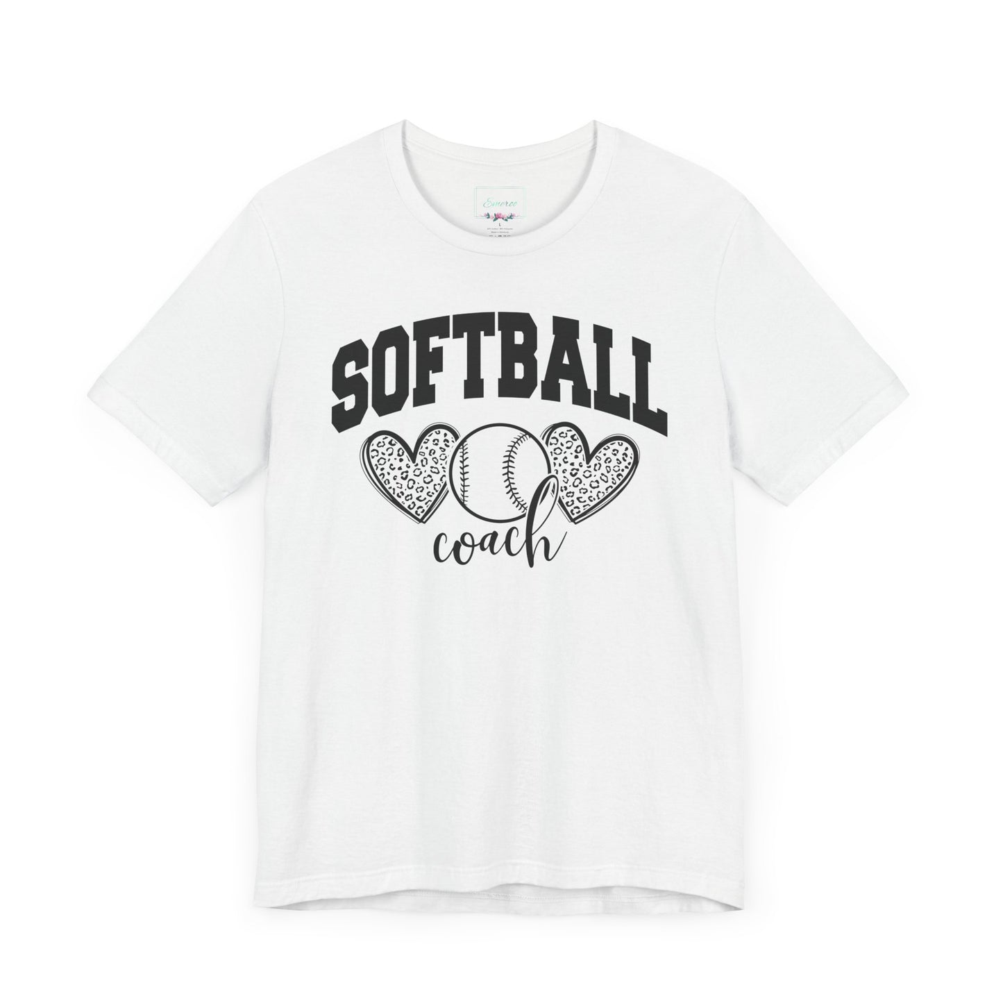 Softball Coach Hearts T Shirt (Light)