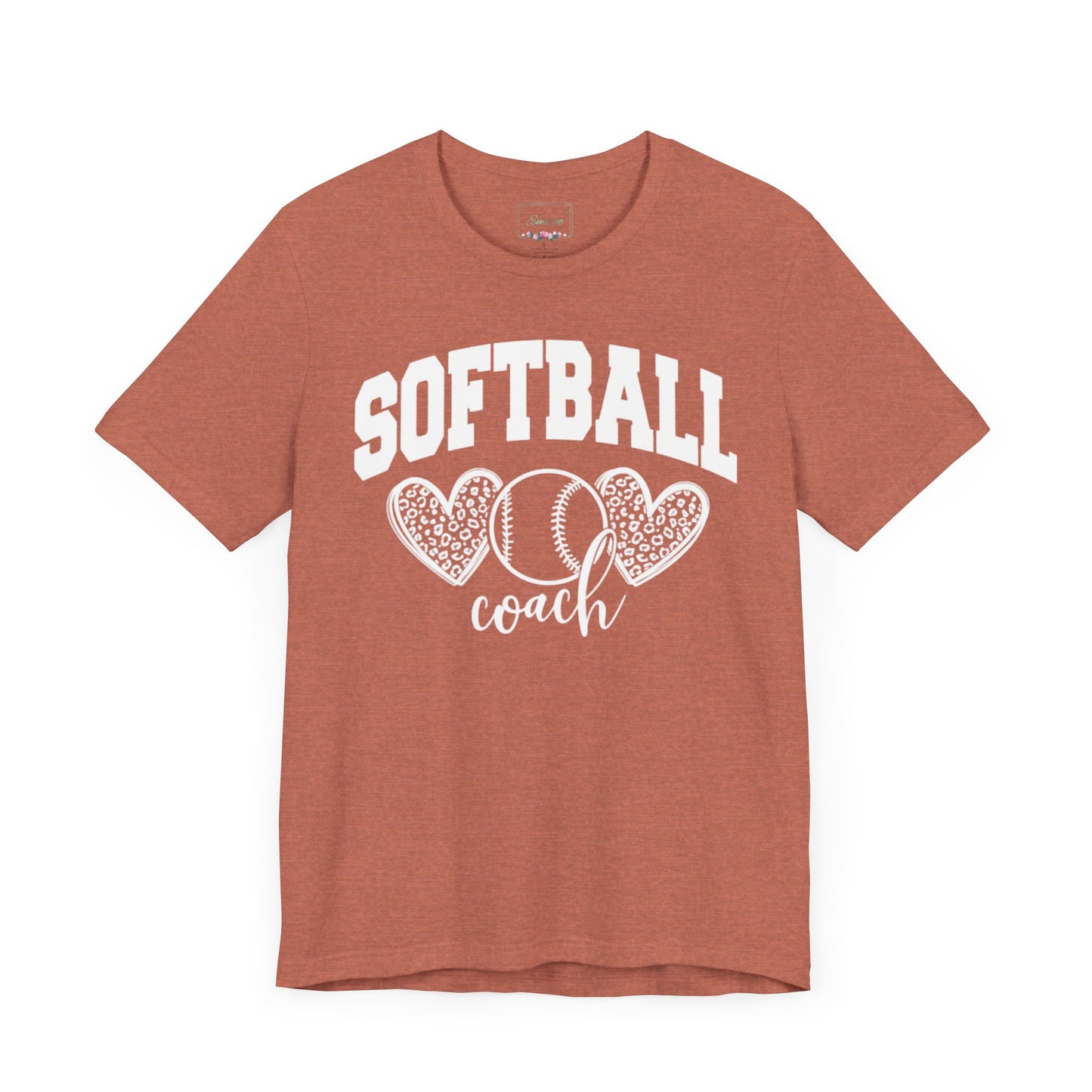 Softball Coach Hearts T Shirt (Dark 1)
