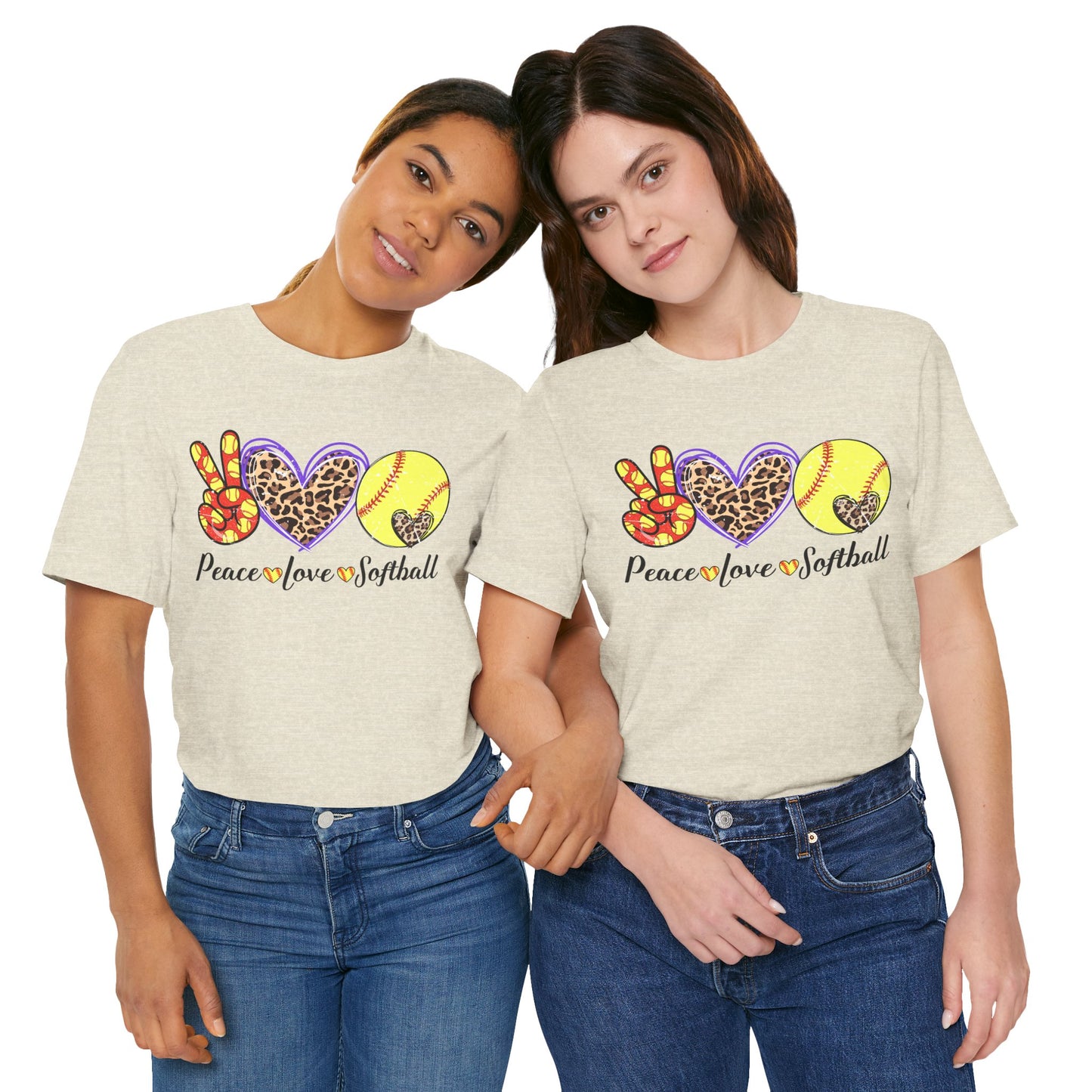 Peace Love Softball T Shirt (Light)