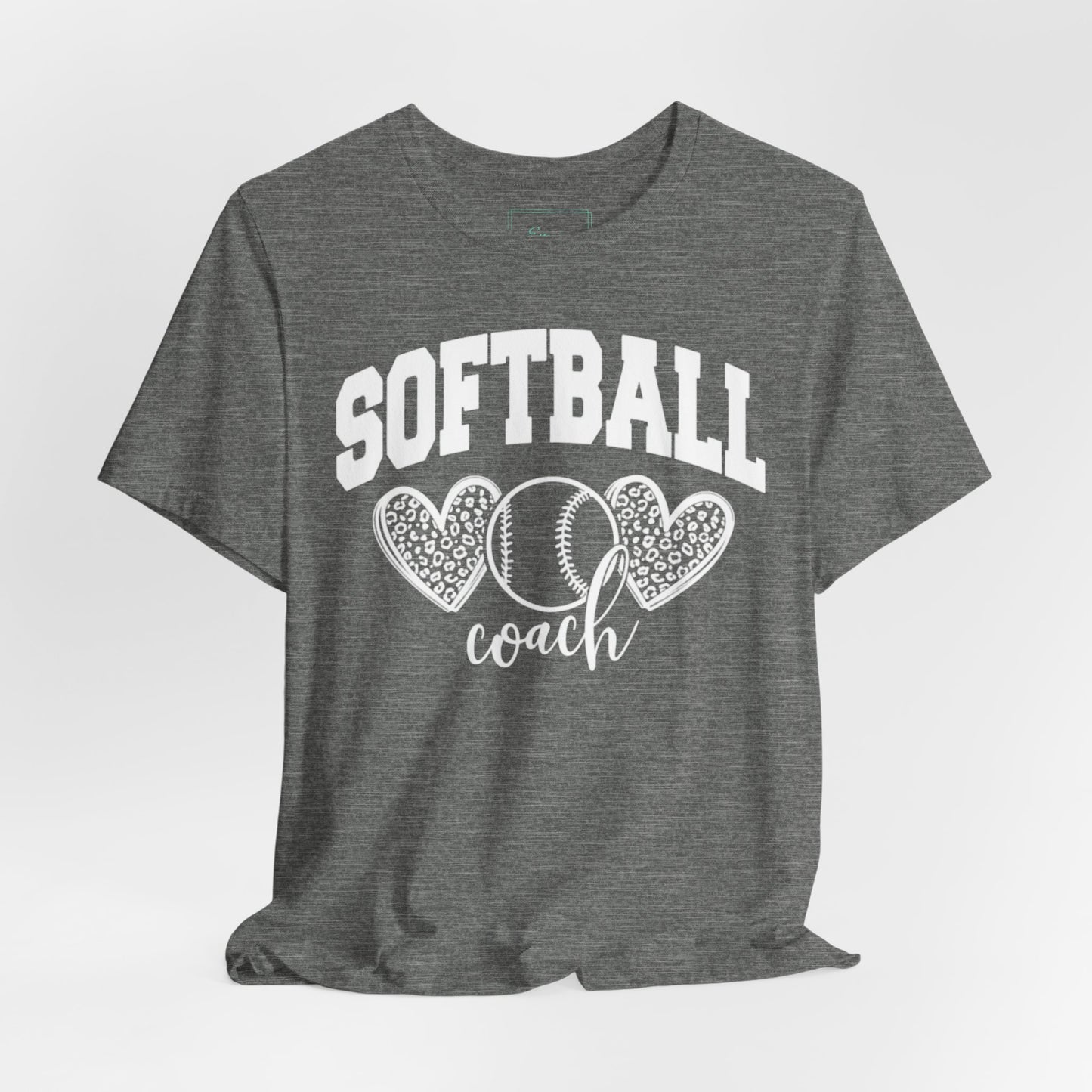 Softball Coach Hearts T Shirt (Dark 1)