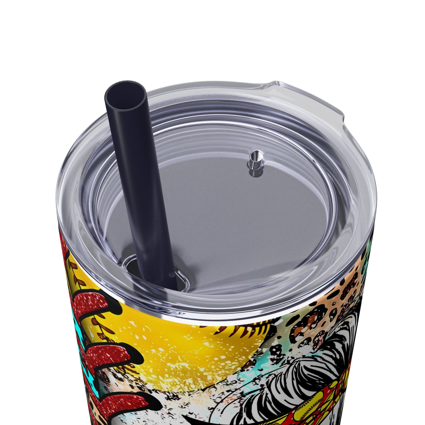 Softball Mom Skinny Tumbler with Straw, 20oz
