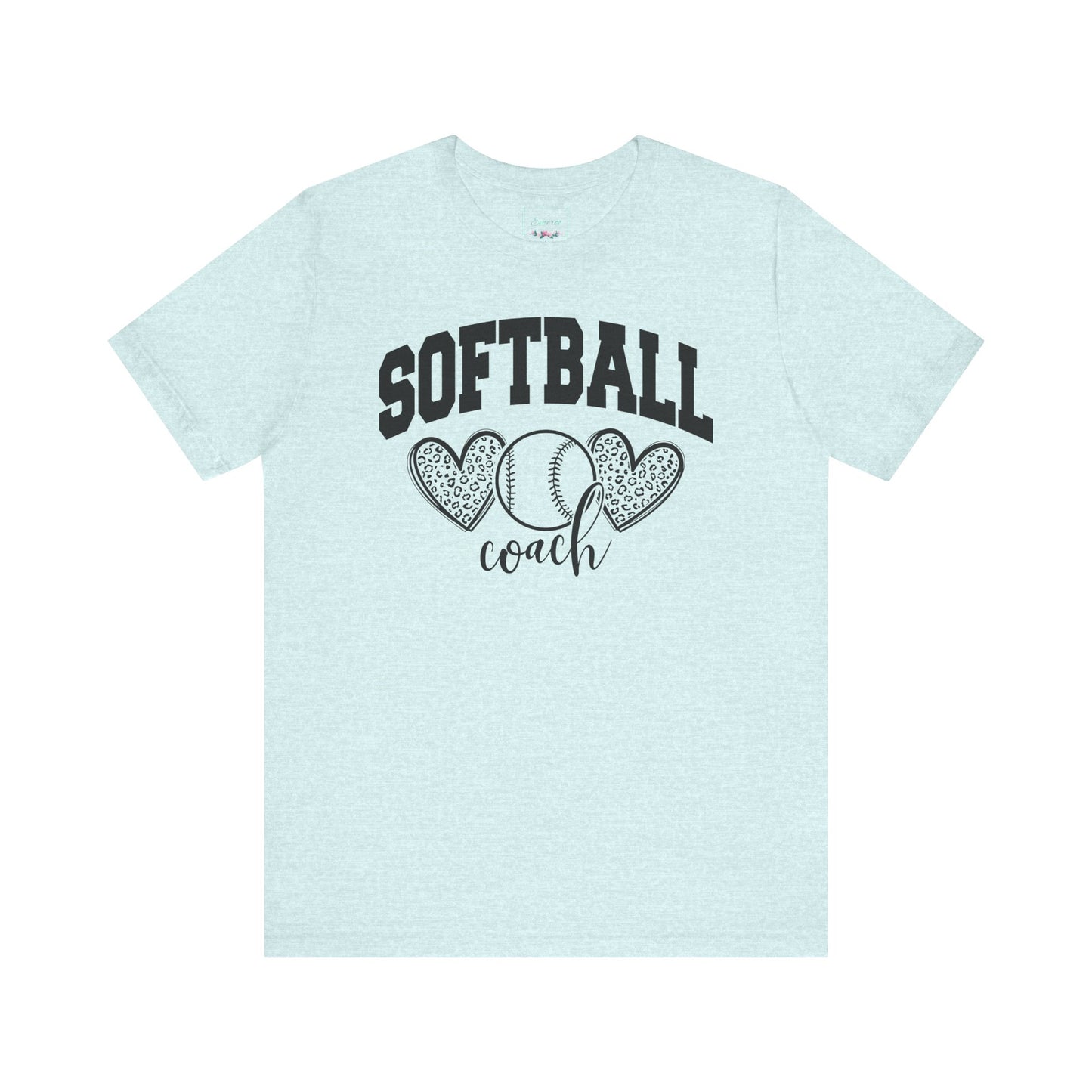 Softball Coach Hearts T Shirt (Light)