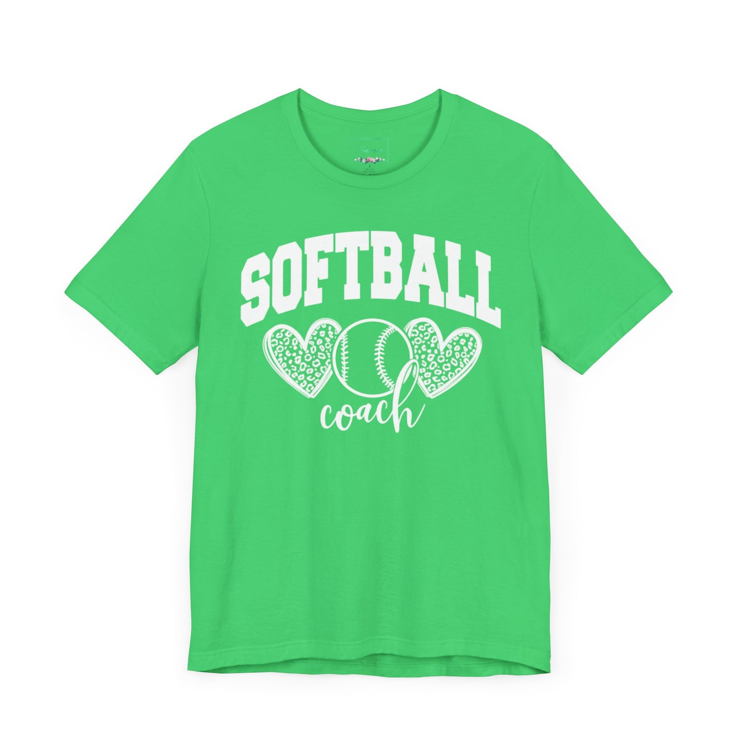 Softball Coach Hearts T Shirt (Light 2)
