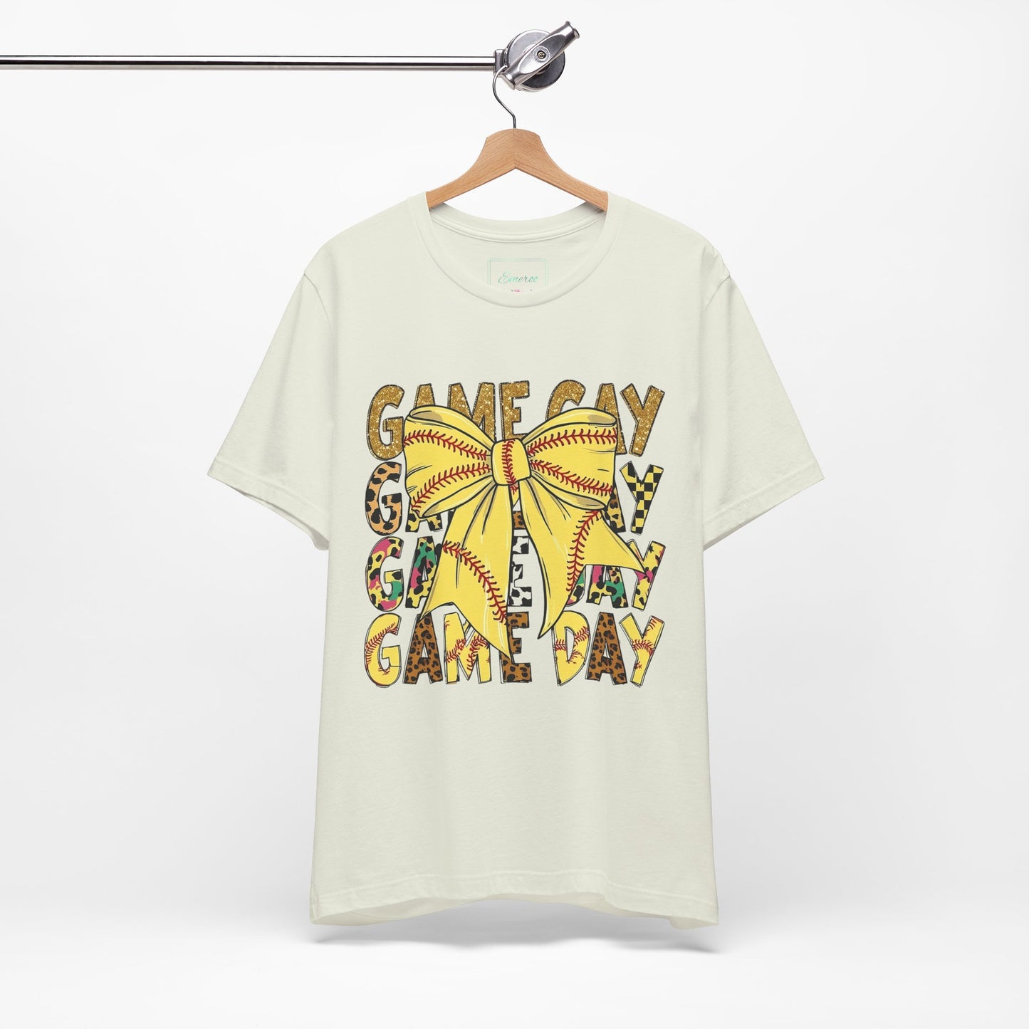 Softball Game Day Coquette Bow T Shirt