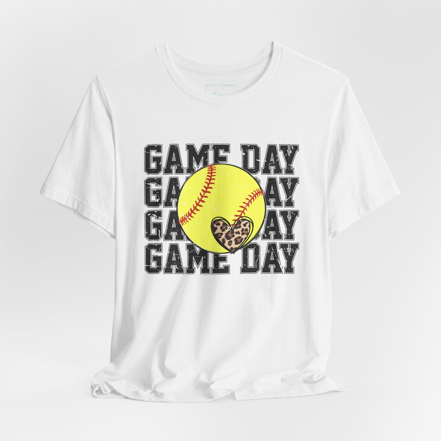 Softball Game Day Heart T Shirt (Light)
