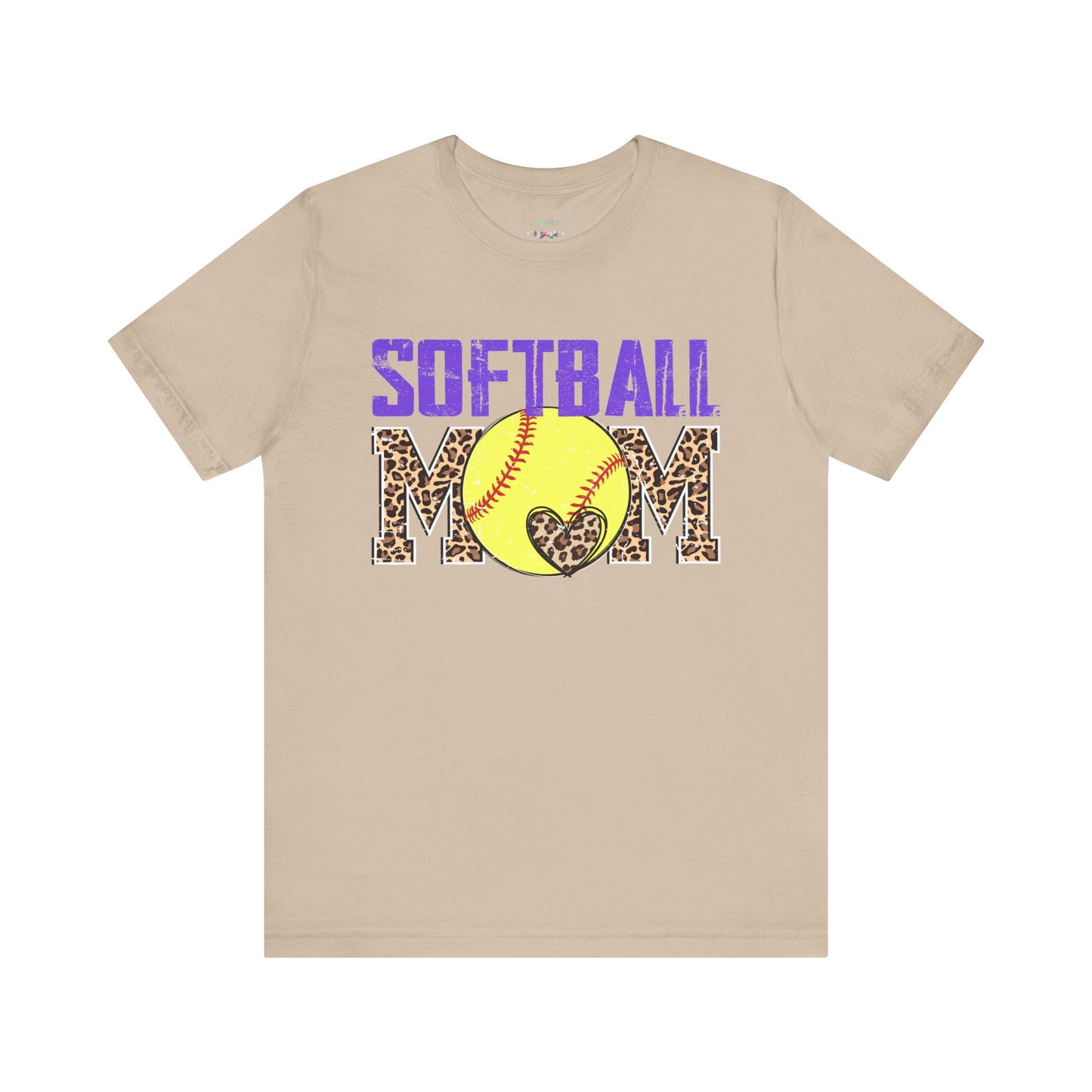 Leopard Softball Mom T Shirt (Light)