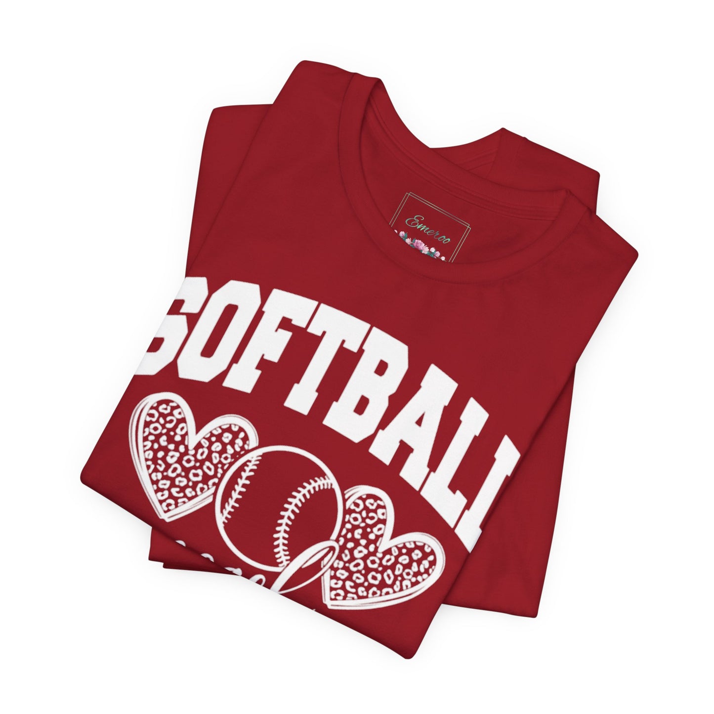 Softball Coach Hearts T Shirt (Dark 1)