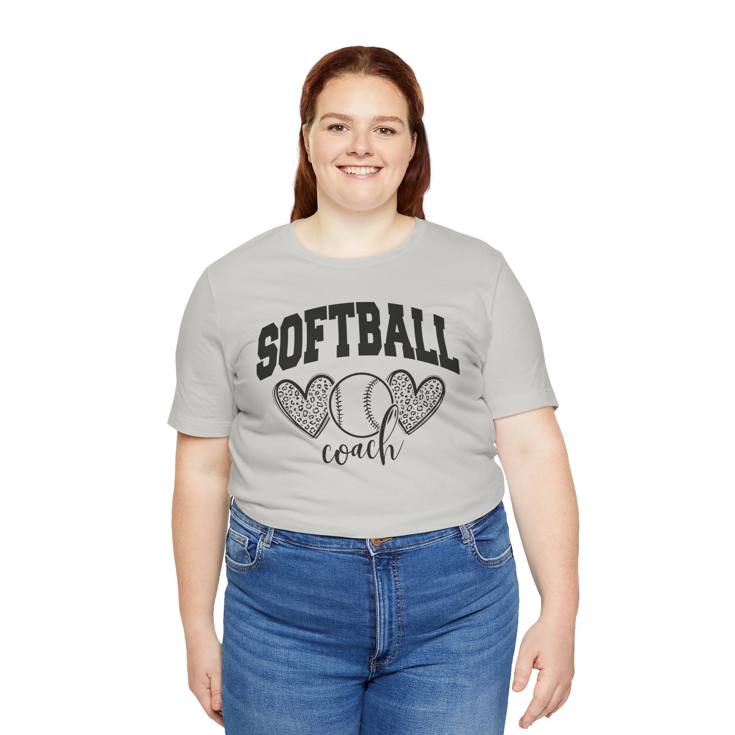 Softball Coach Hearts T Shirt (Light)
