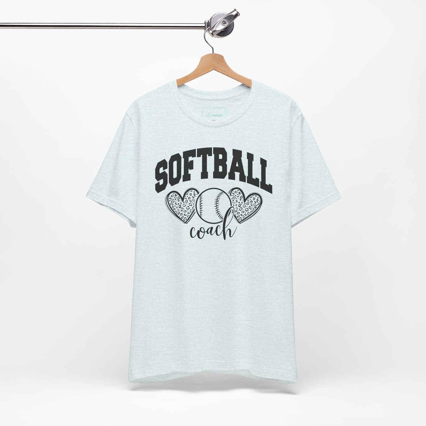 Softball Coach Hearts T Shirt (Light)