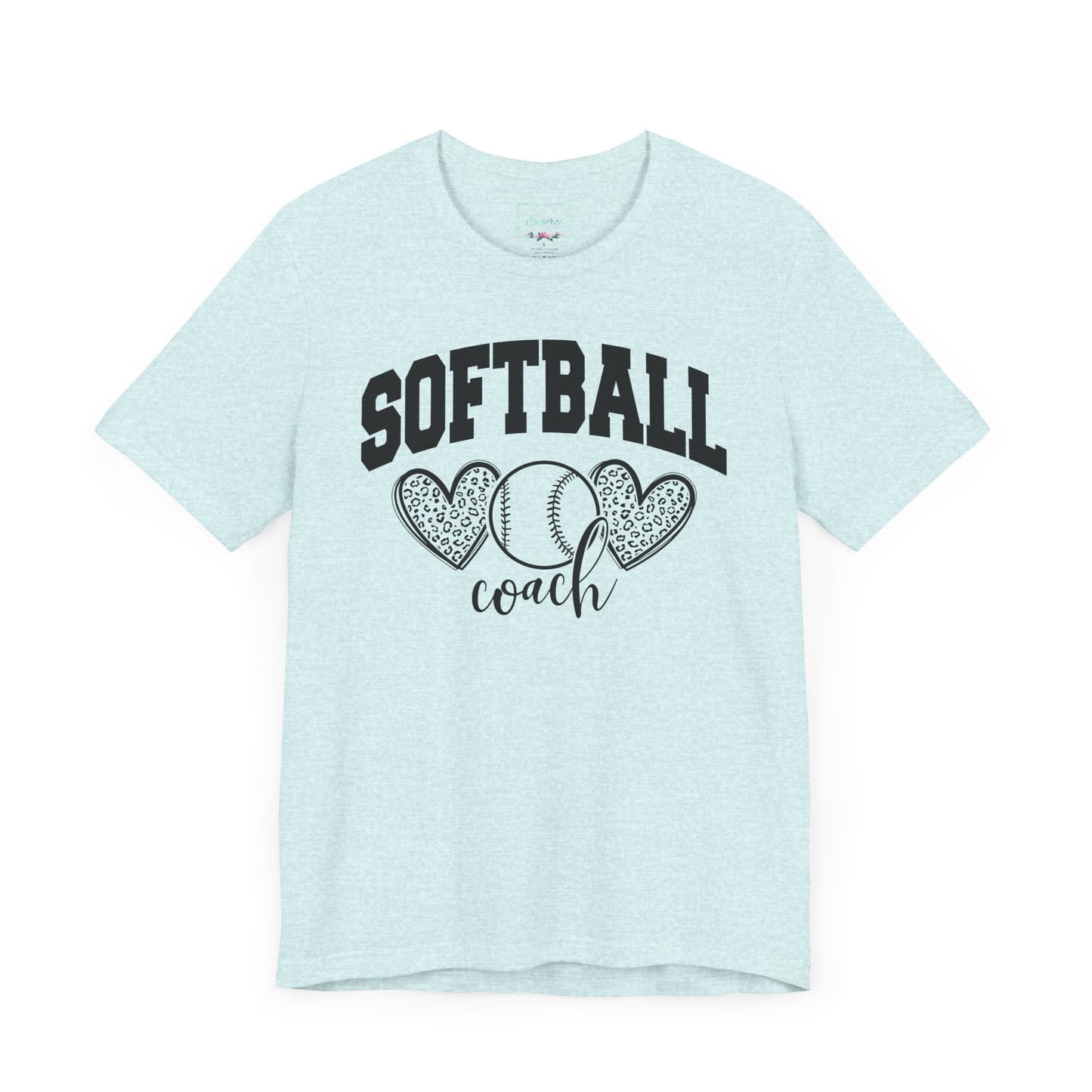 Softball Coach Hearts T Shirt (Light)