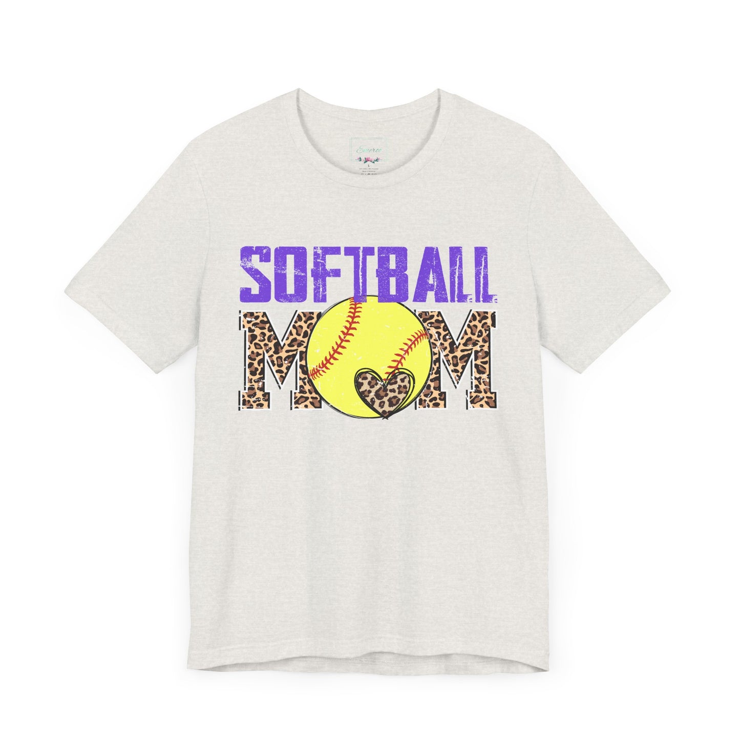Leopard Softball Mom T Shirt (Light)