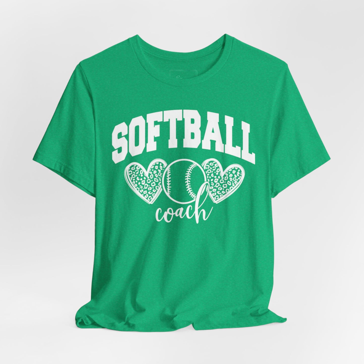 Softball Coach Hearts T Shirt (Light 2)
