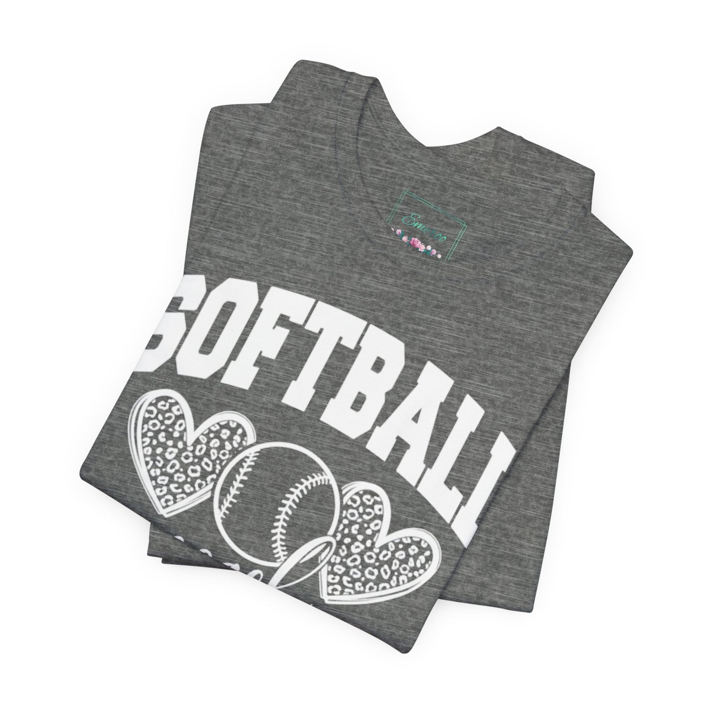 Softball Coach Hearts T Shirt (Dark 1)